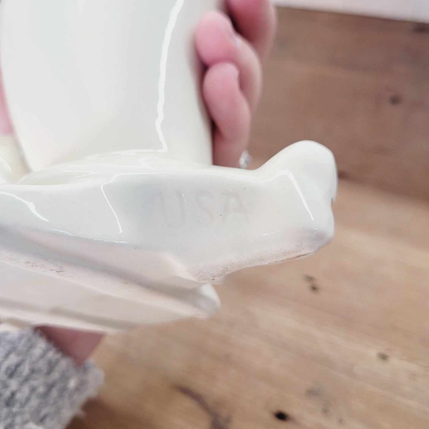 Vintage USA Pottery Heart Planter with Bow, 5¾"