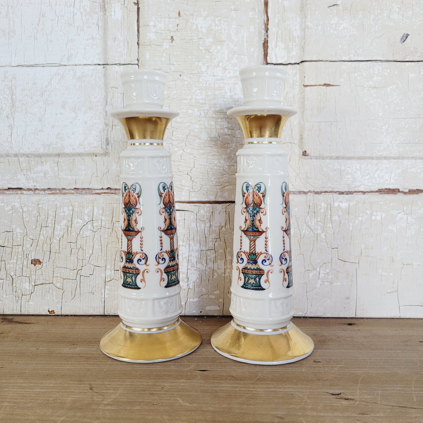 Pair of Vintage Lenox Ledo Candlesticks