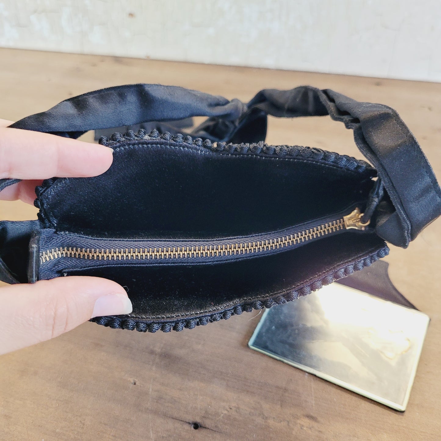 Vintage Black Beaded Evening Purse