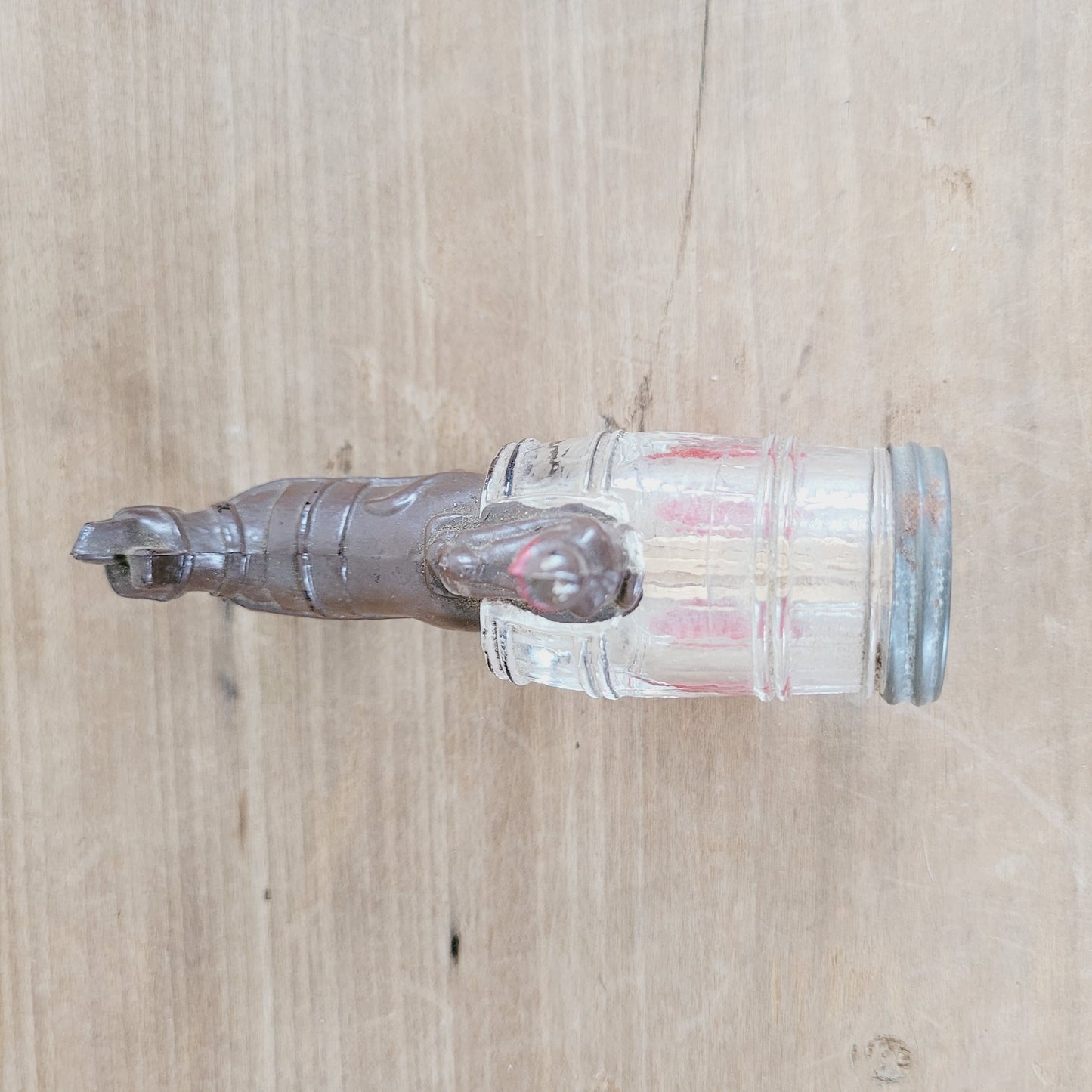 Antique 1930's Mule Wagon & Water Barrel Toothpick Holder