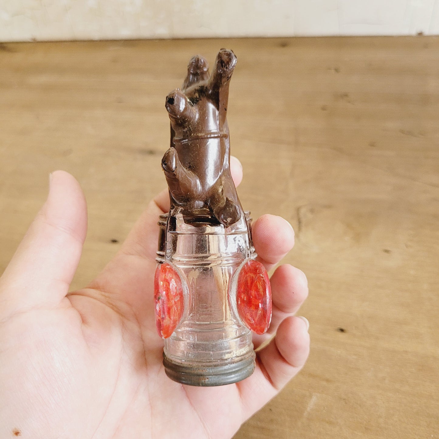 Antique 1930's Mule Wagon & Water Barrel Toothpick Holder
