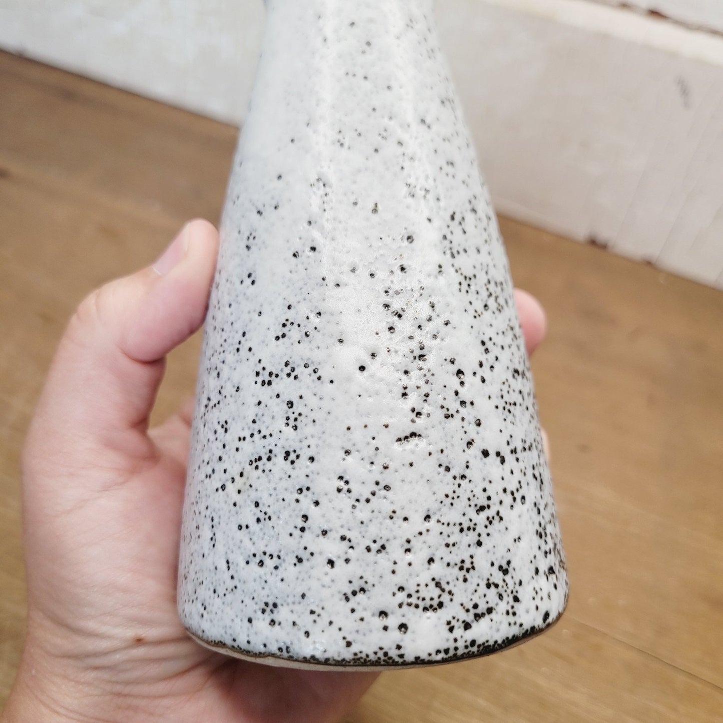 Vintage Pigeon Forge Pottery Vase Speckled Lava Glaze MCM Tennessee 7 In
