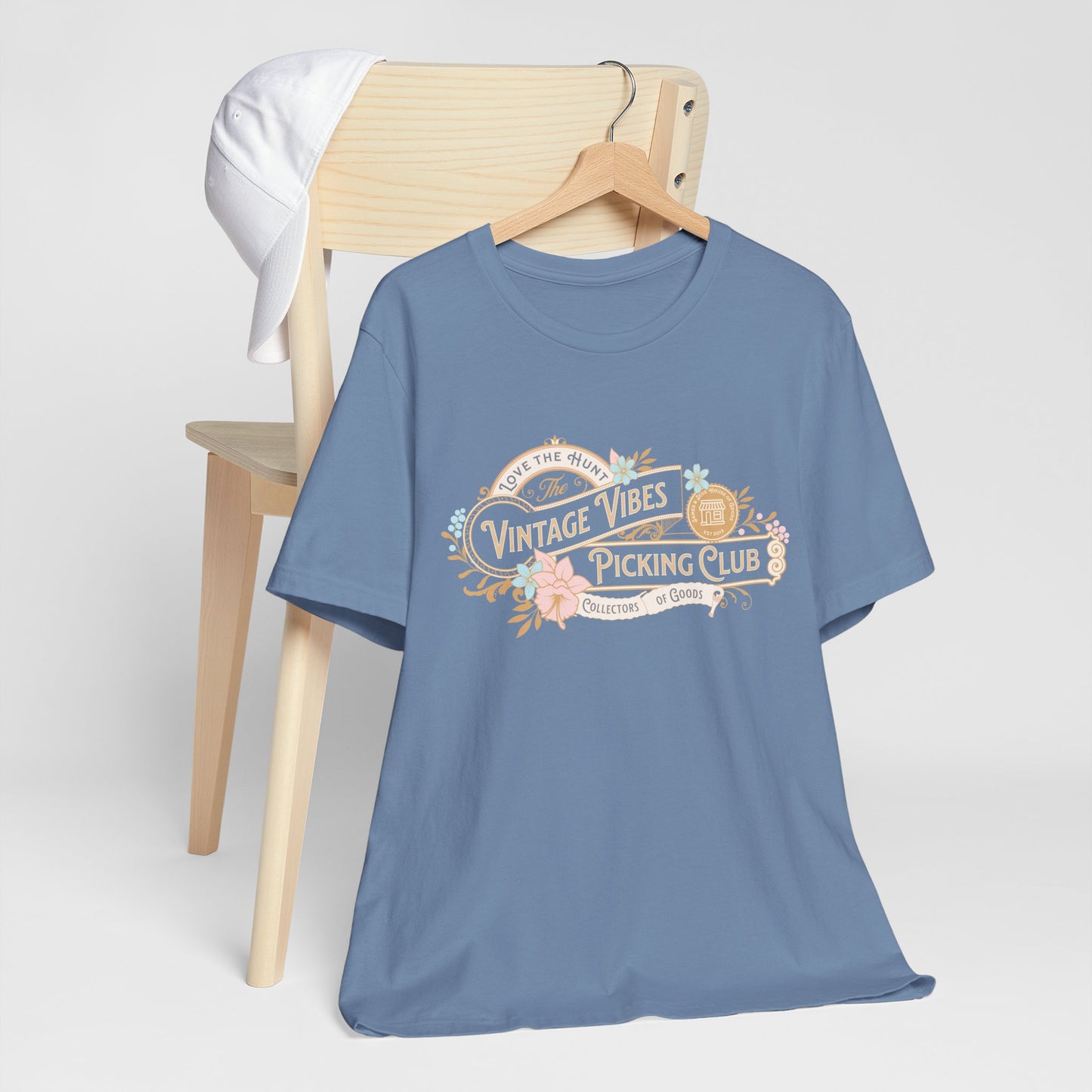 Vintage Vibes Picking Club, James and Jess' House of Goods Tee - Retro Graphic T-Shirt, Soft Style