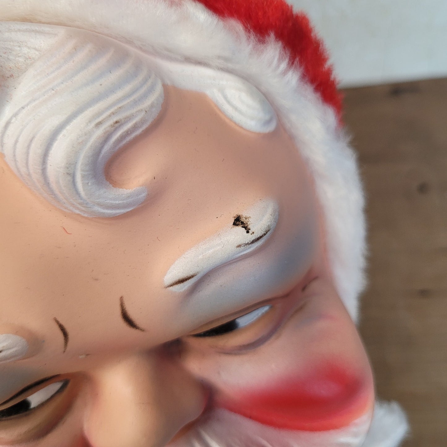 Vintage Bijou Toys Rubber Face Santa Pajama Bag Stocking Mid Century Christmas