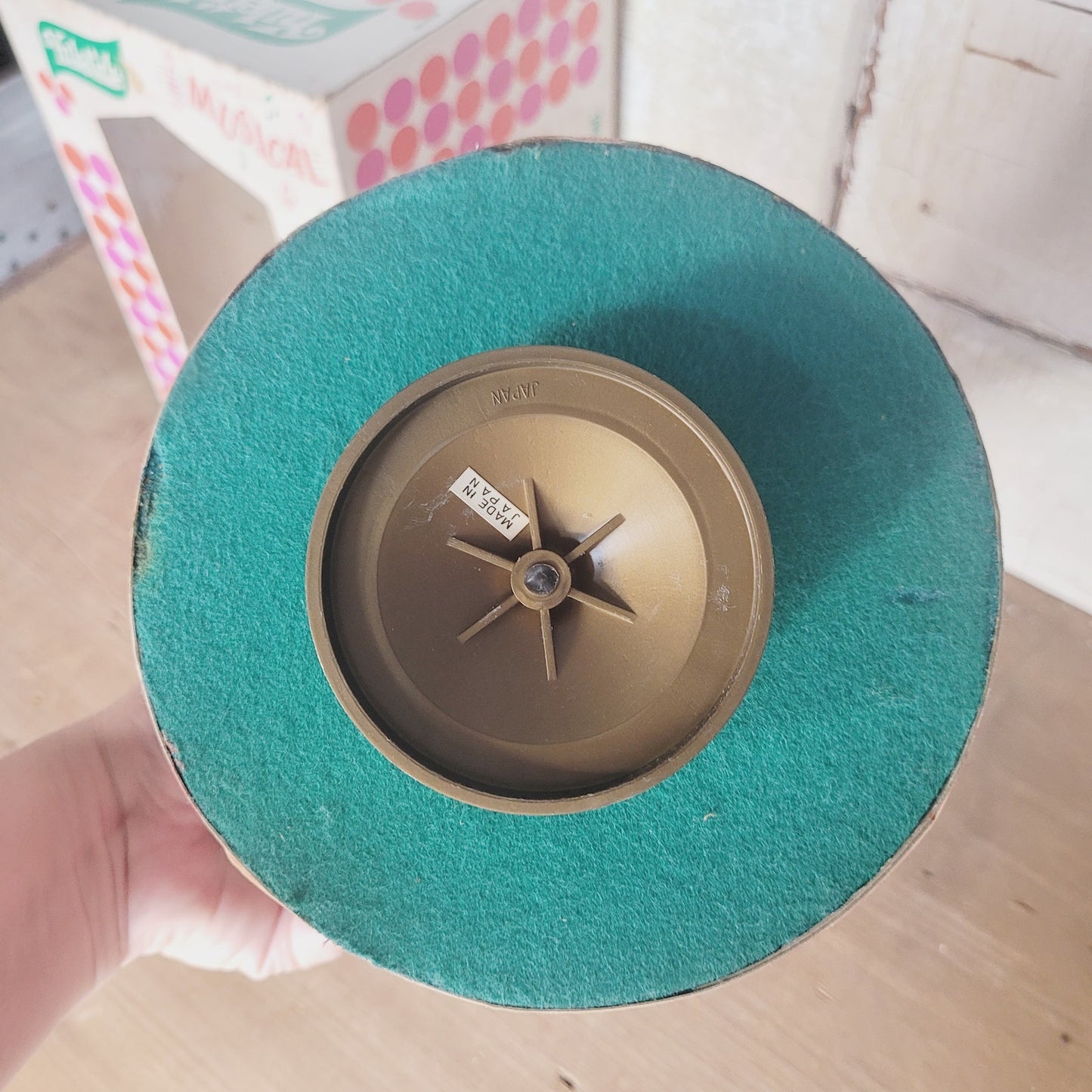 Vintage Yuletide Revolving Musical Christmas Toy Plays Jingle Bells Japan