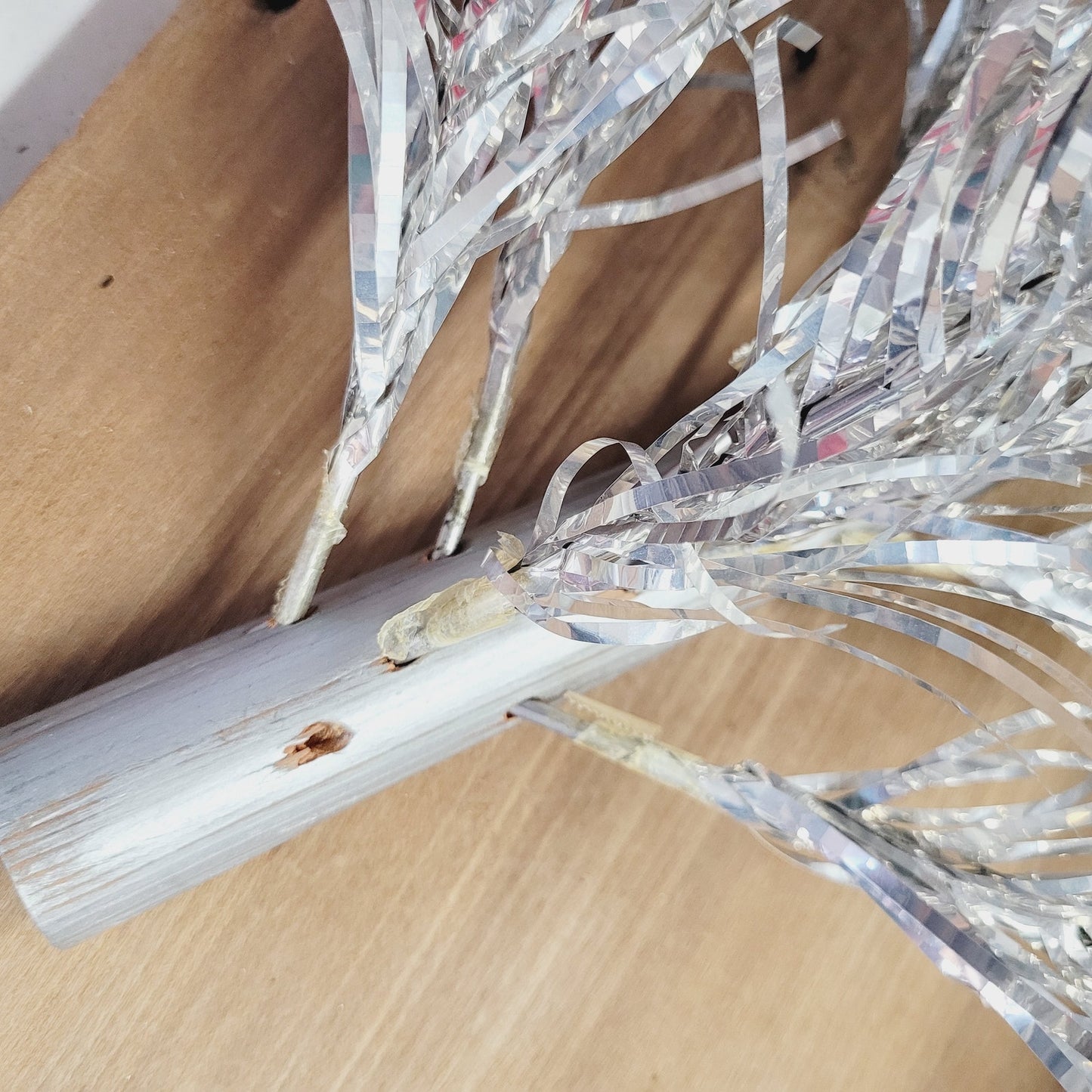 1950s Aluminum Pom Pom Hanging Christmas Tree | Wall Door Tree | 2 Ft Box #K5000
