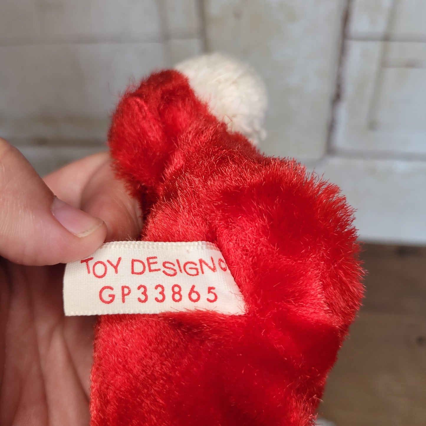Vintage Bijou Toys Rubber Face Santa Pajama Bag Stocking Mid Century Christmas