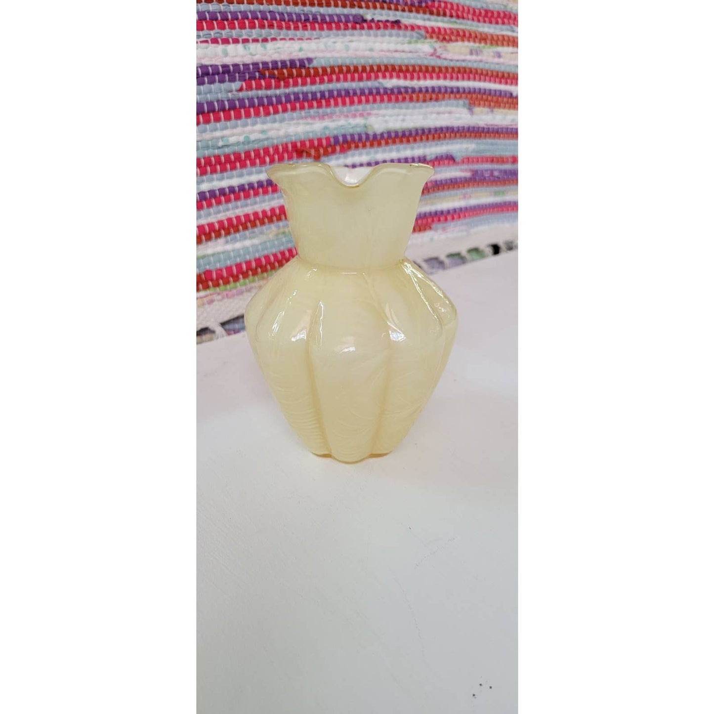Fenton Overlay Yellow Glass Pitcher
