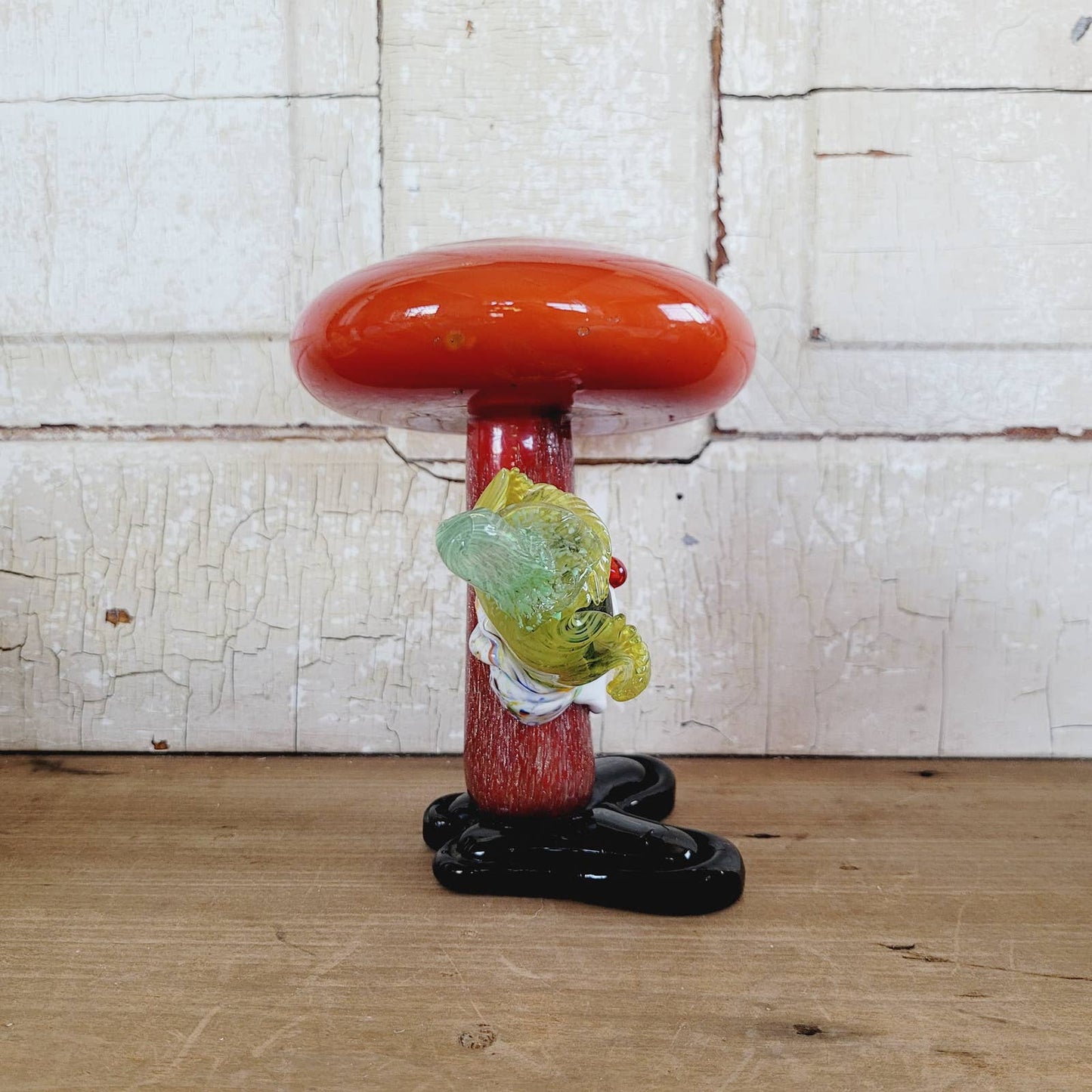 Murano Mushroom Clown Art-Red