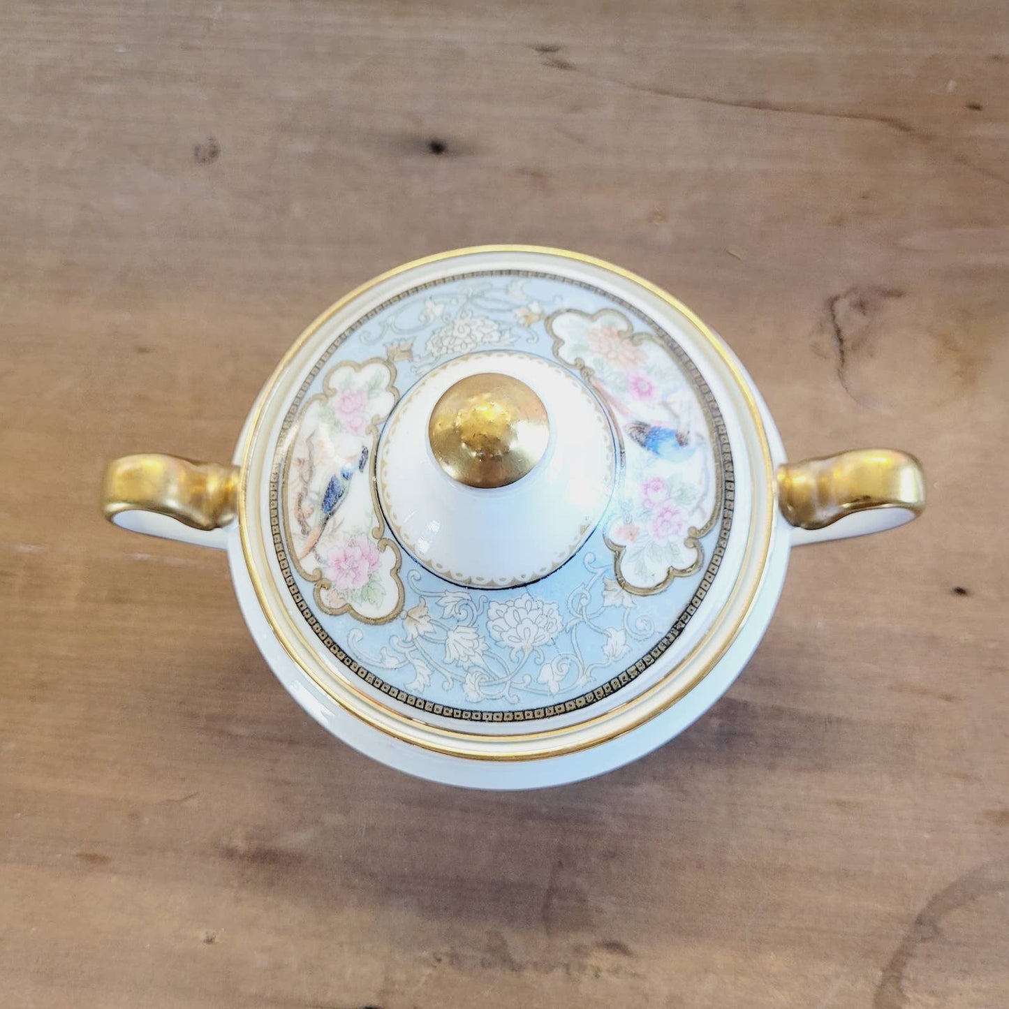 Vintage Hutschenreuther Sugar Bowl and Lid Bird of Paradise