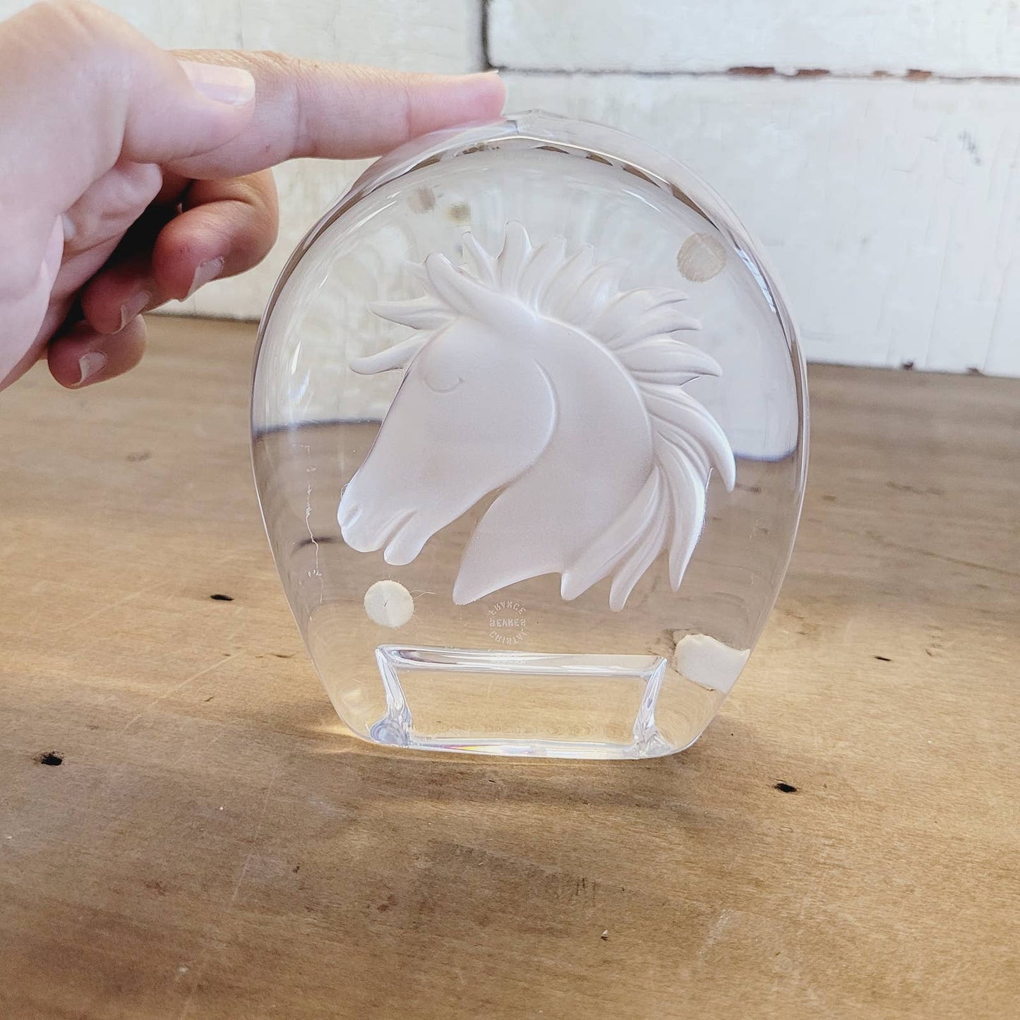 Vintage Cristal Sevres France Horse Paperweight