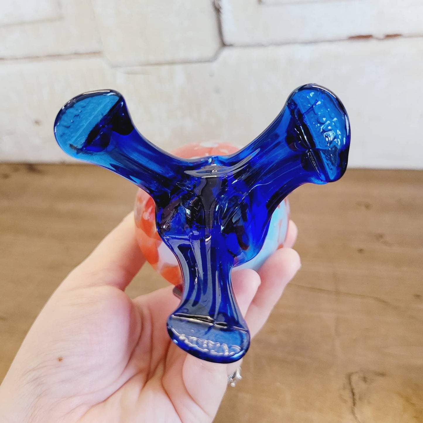 Vintage Spatter Art Deco Czech Glass Vase
