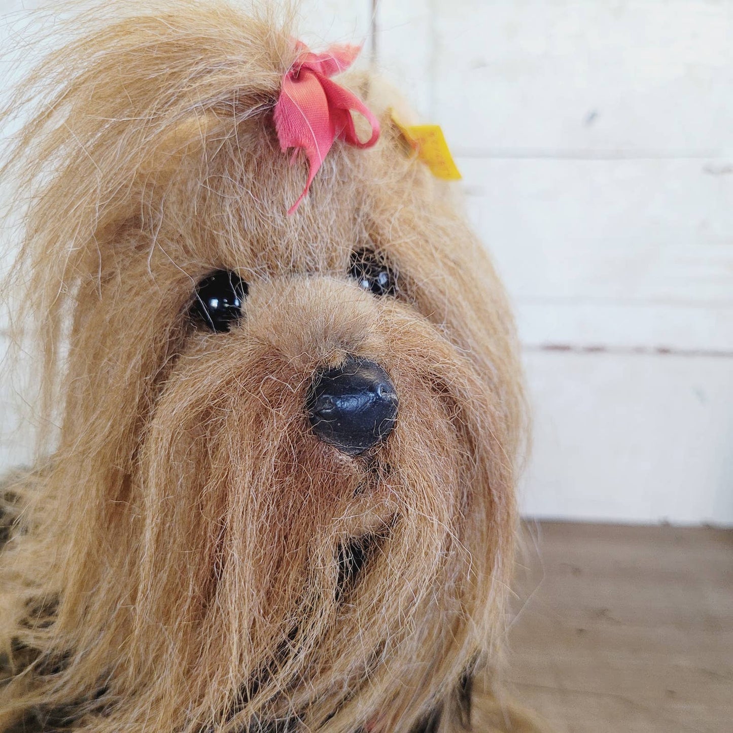 Vintage 11" Steiff Taffy Yorkshire Terrier Dog Toy 4192/25 Ear Button & Tag