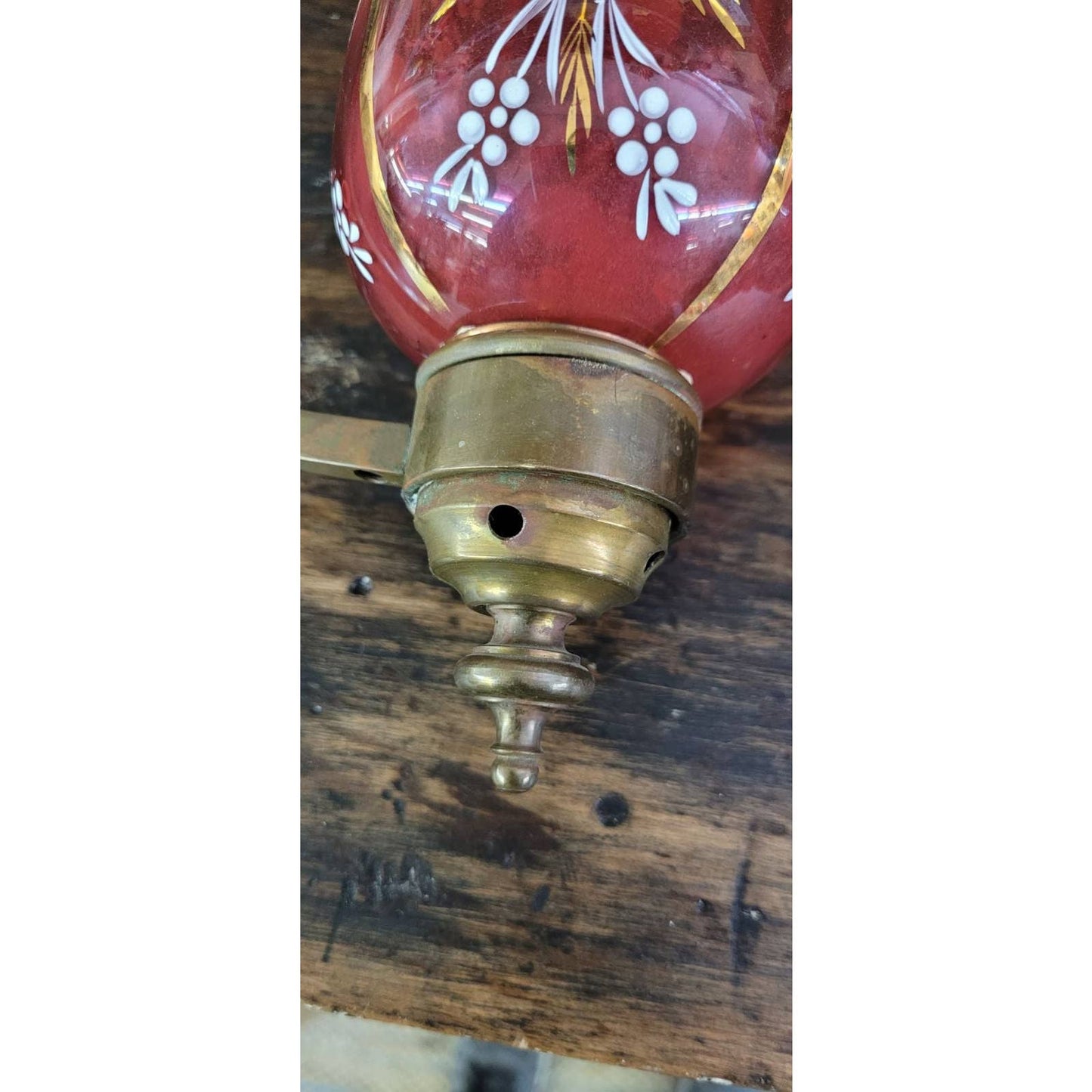 VINTAGE CRANBERRY GLASS WALL SCONCES