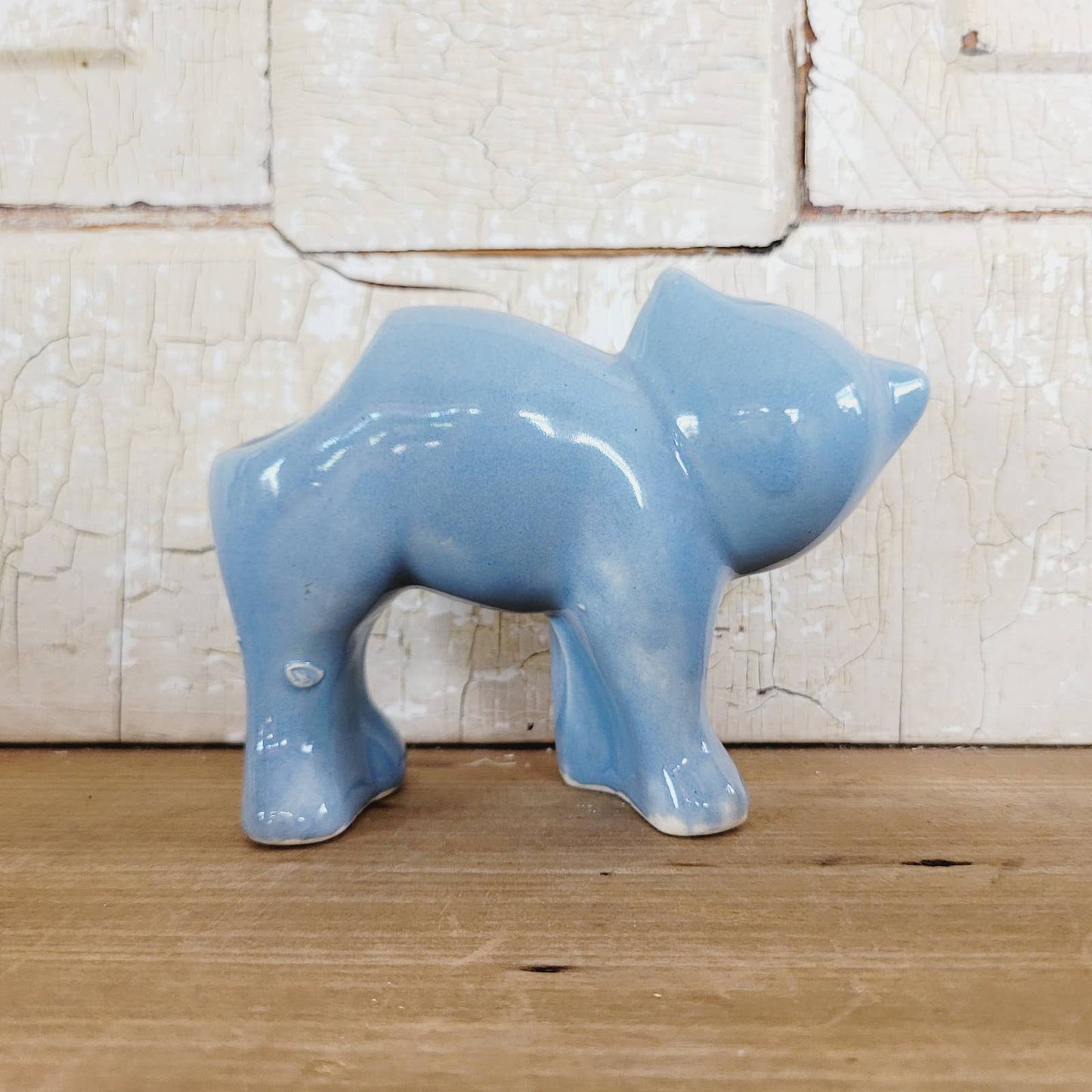 Vintage McCoy Cat Planter Blue