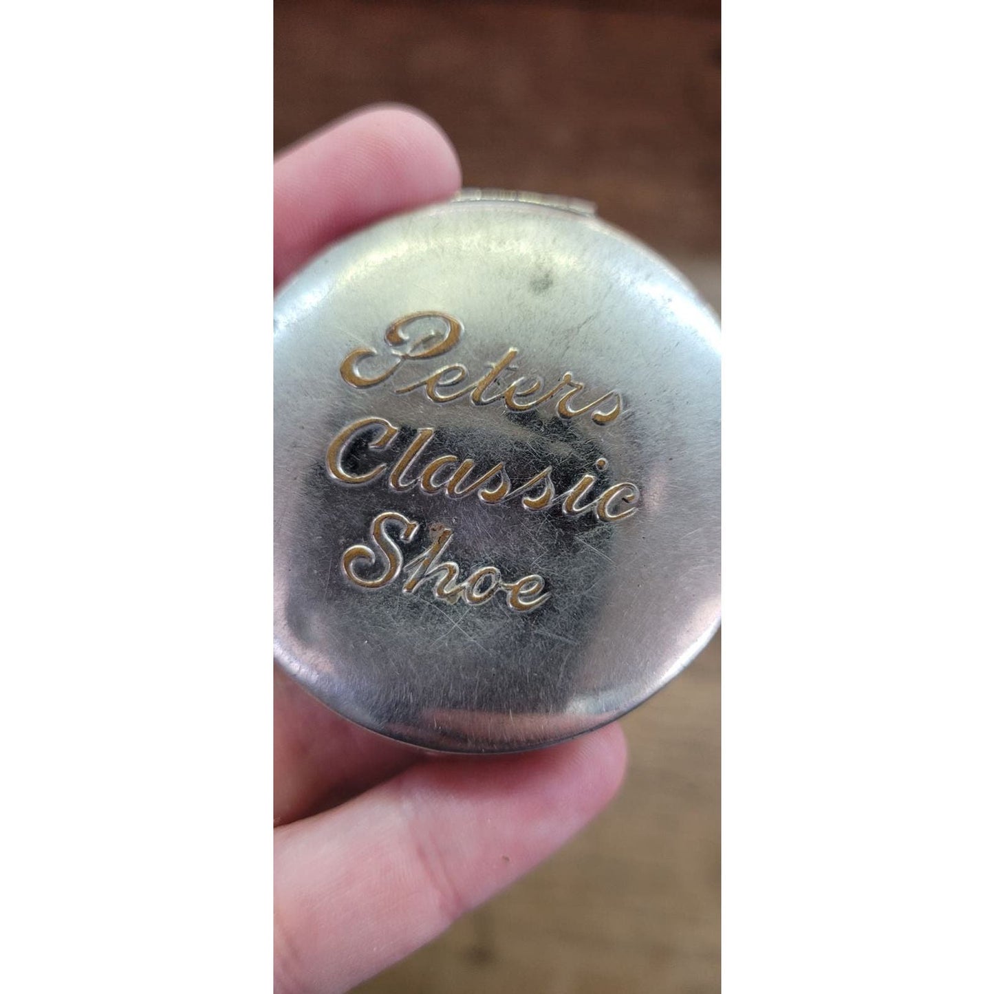 Antique Peters Shoe Advertising Mirror Compact