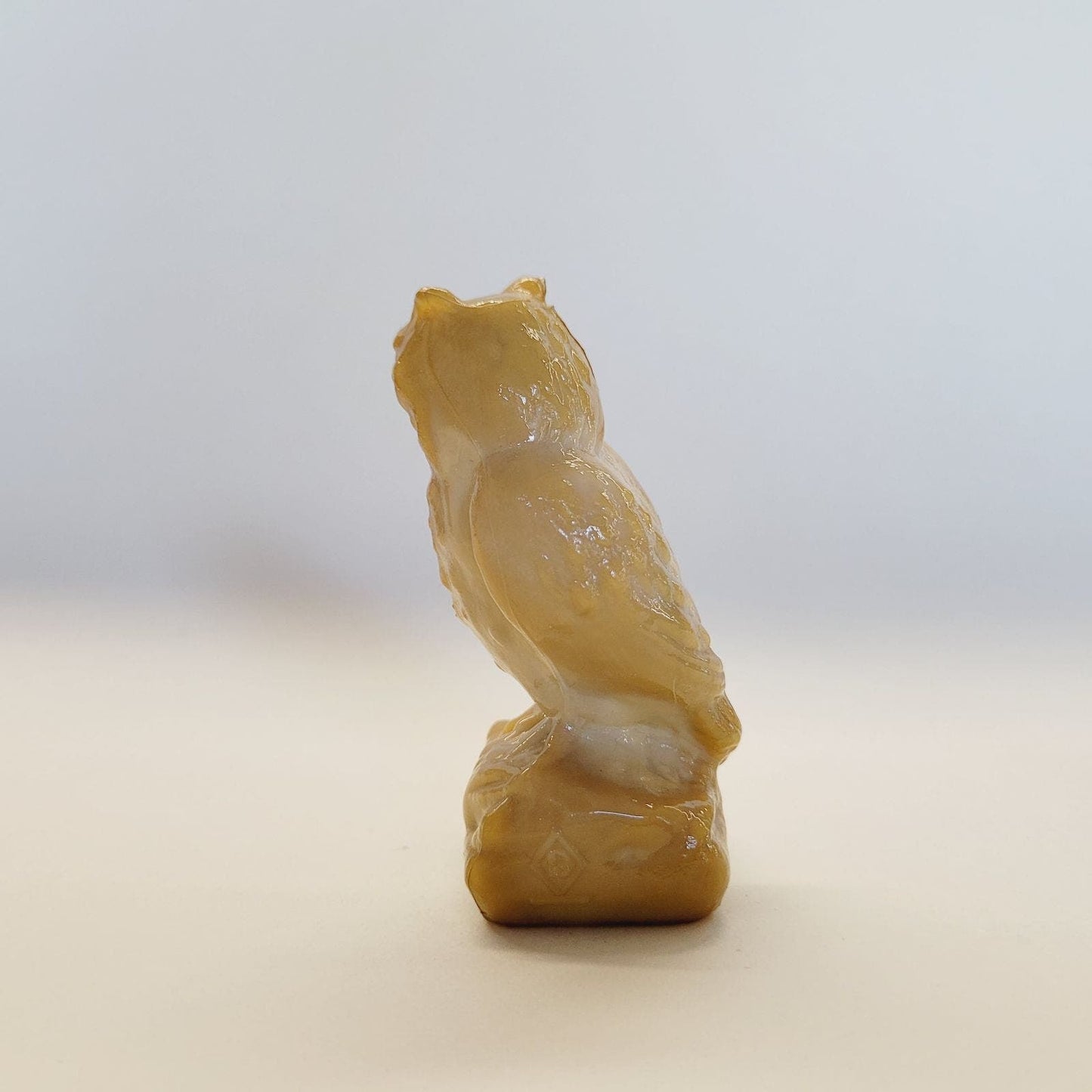 Boyd Glass Owl Peanut Butter Color Slag