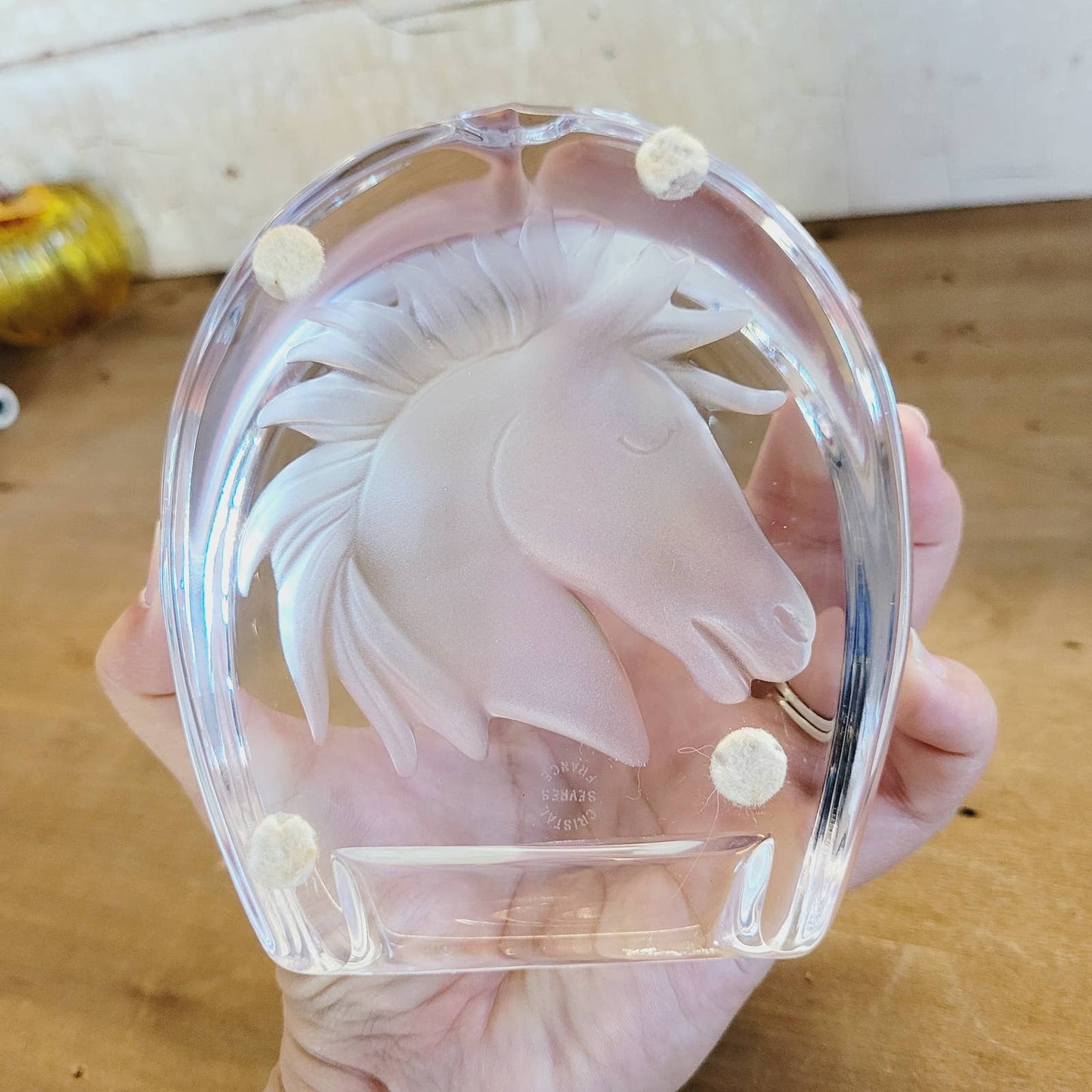 Vintage Cristal Sevres France Horse Paperweight