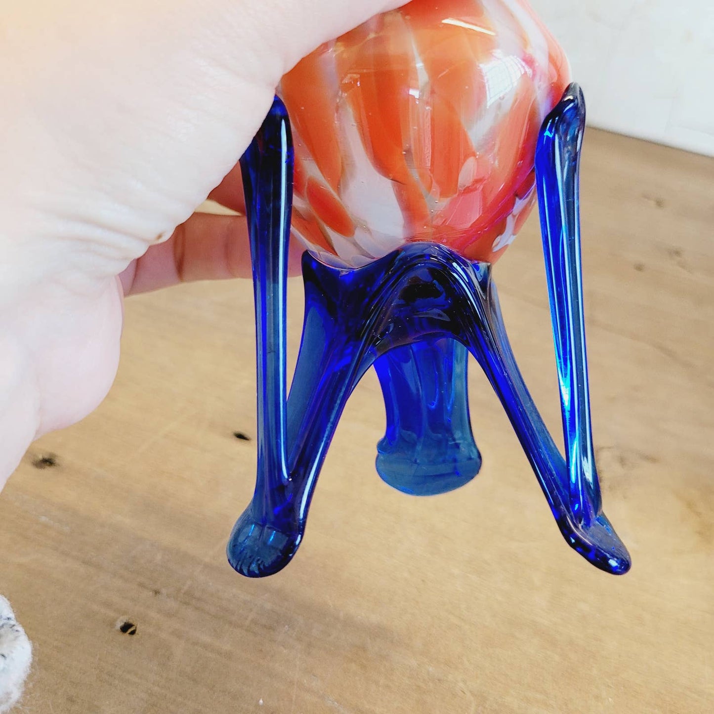 Vintage Spatter Art Deco Czech Glass Vase