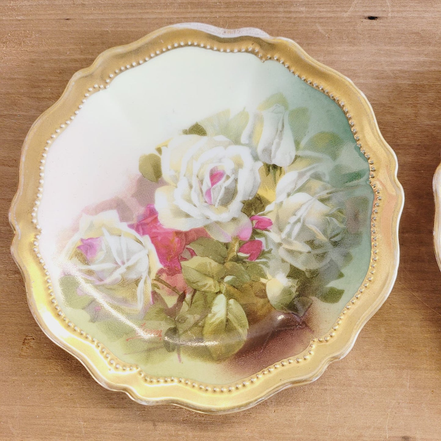 Antique Hand-Painted Rose Plates - O. & E. G. Royal Austria China