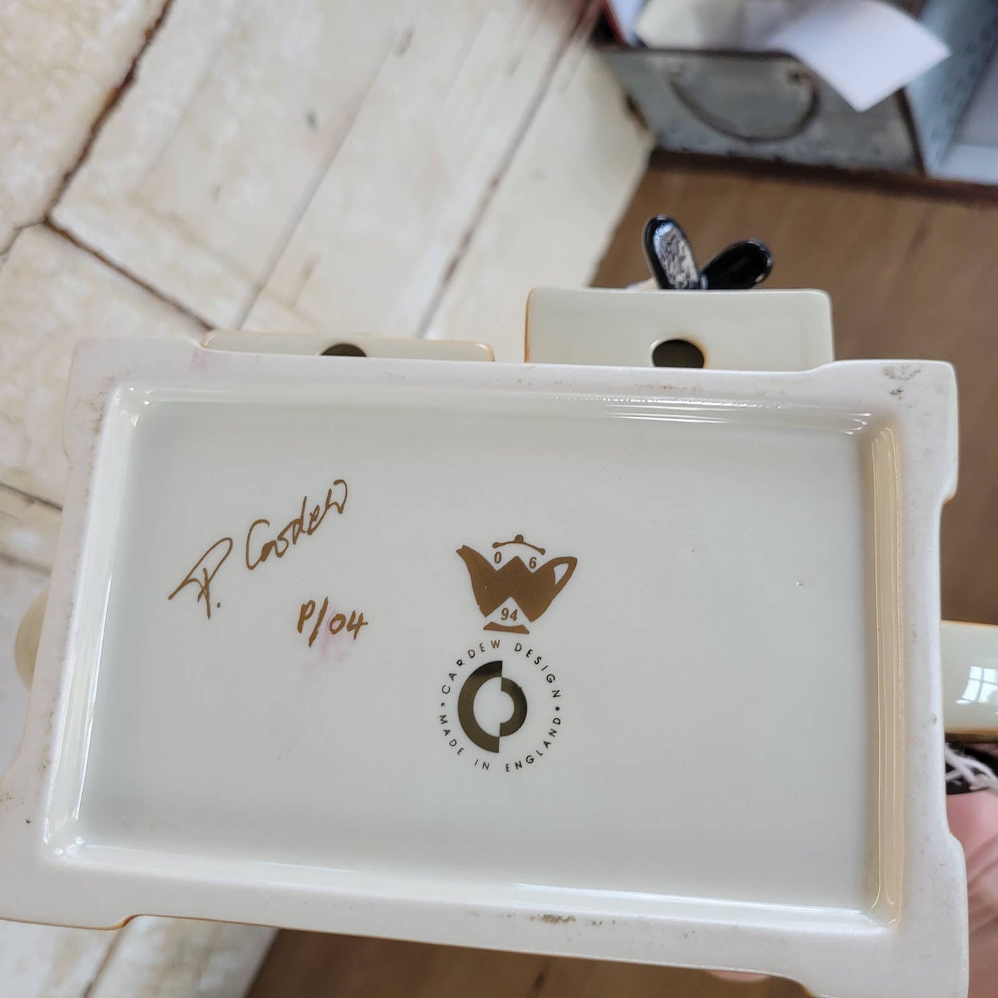 Large Cardew Design Novelty Teapot Toy Box Signed Dated