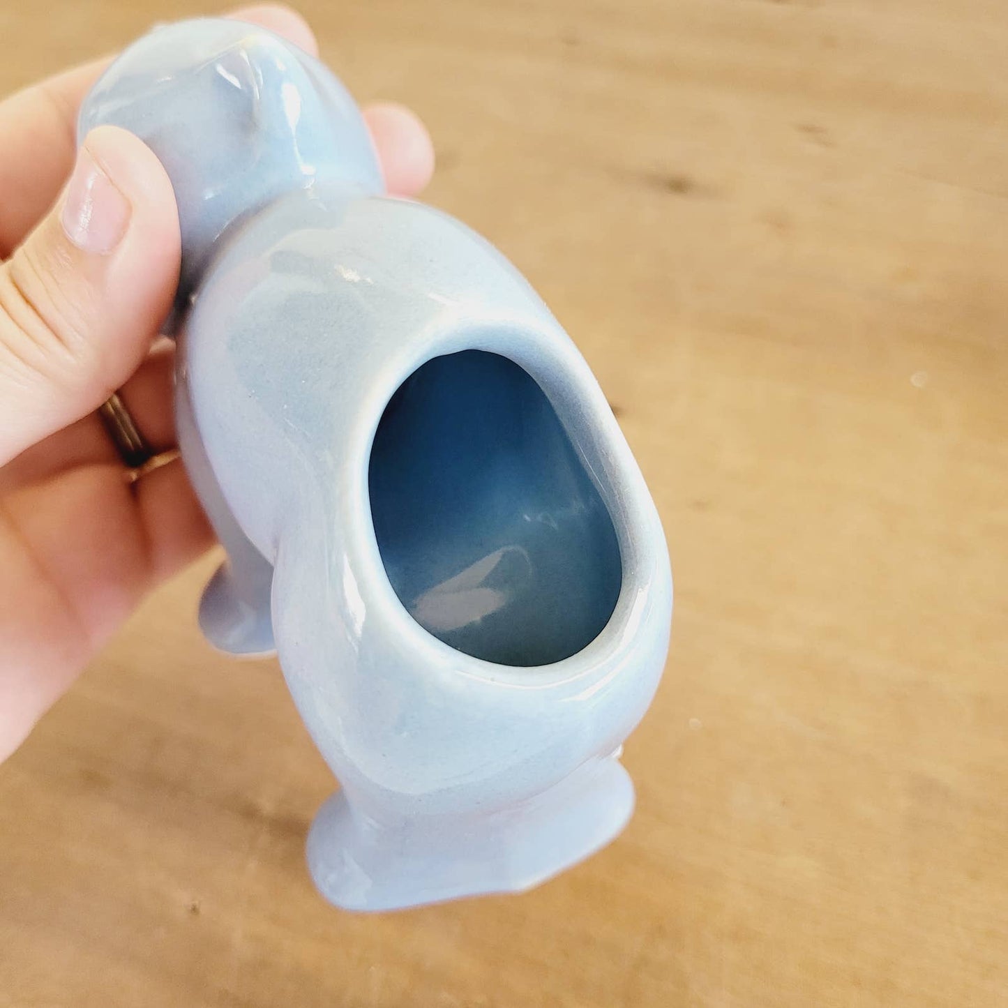 Vintage McCoy Cat Planter Blue