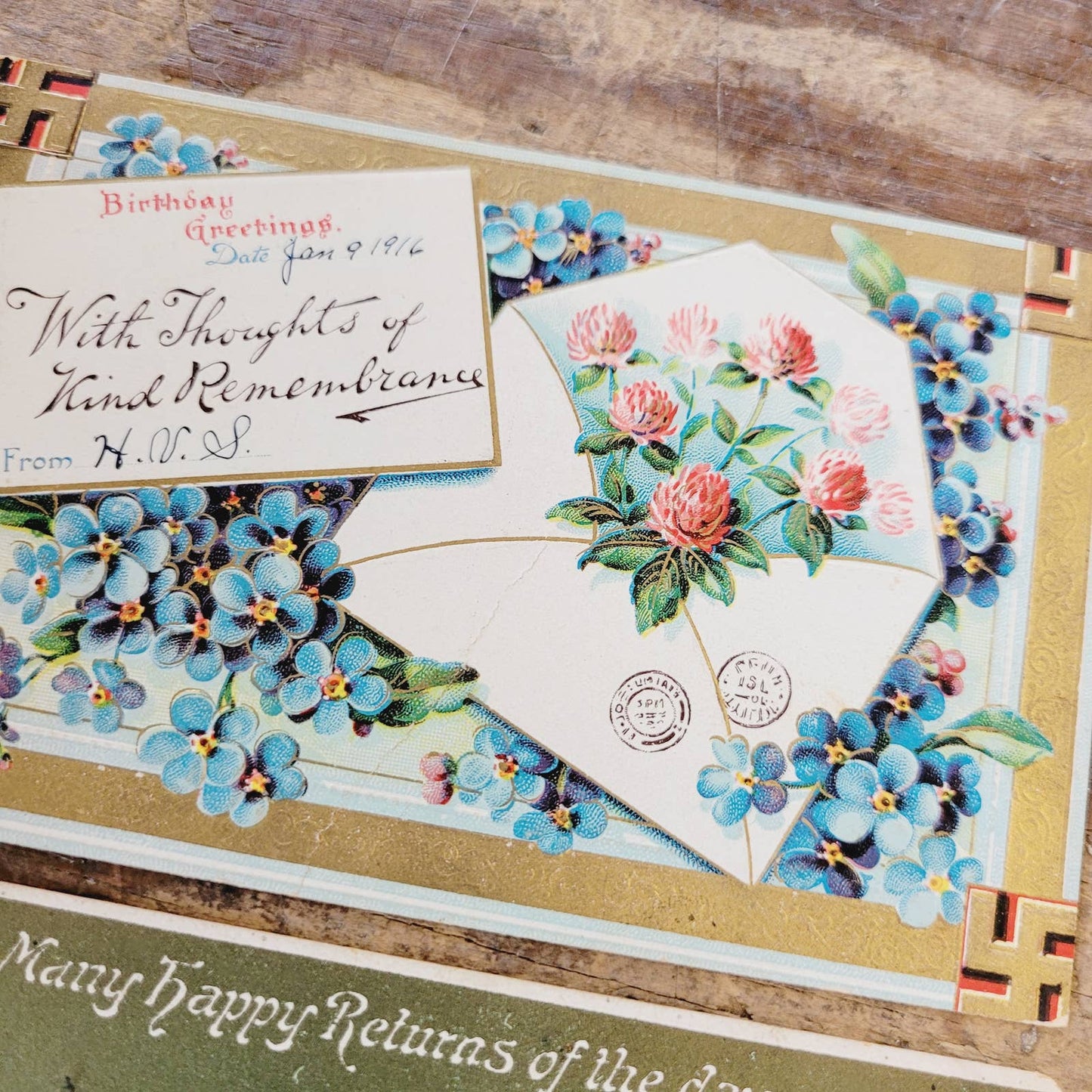 Lot of 22 Antique Postcards Early 1900's Floral Embossed Birthday