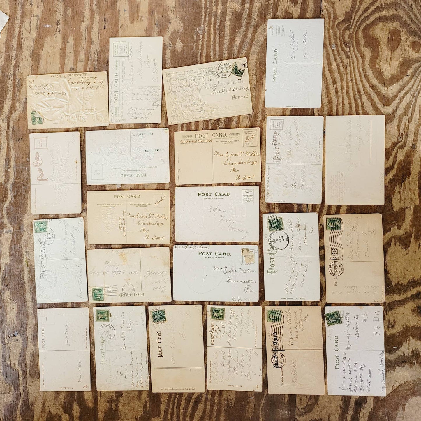 Lot of 22 Antique Postcards Early 1900's Floral Embossed Birthday