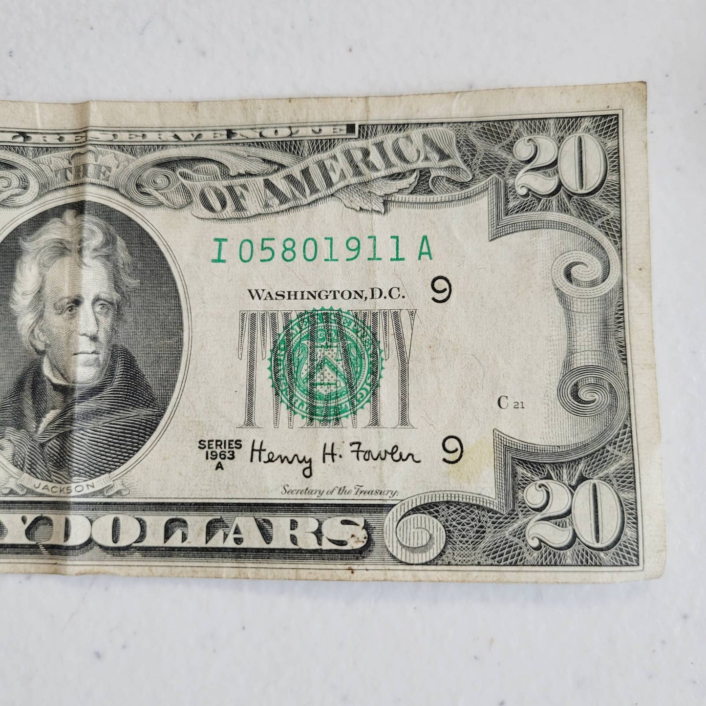 1963 A $20 Twenty Dollar Bill Currency I