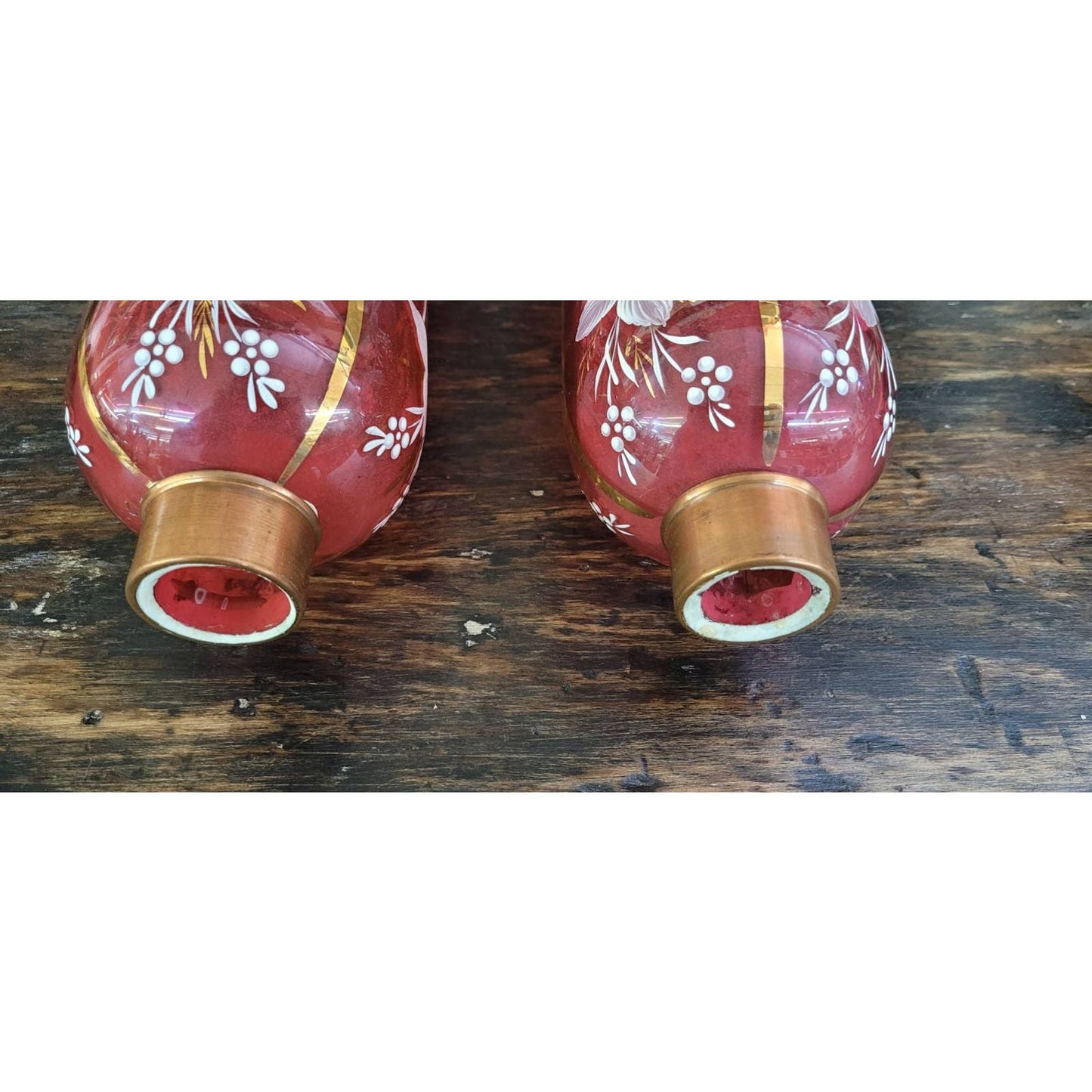 VINTAGE CRANBERRY GLASS WALL SCONCES
