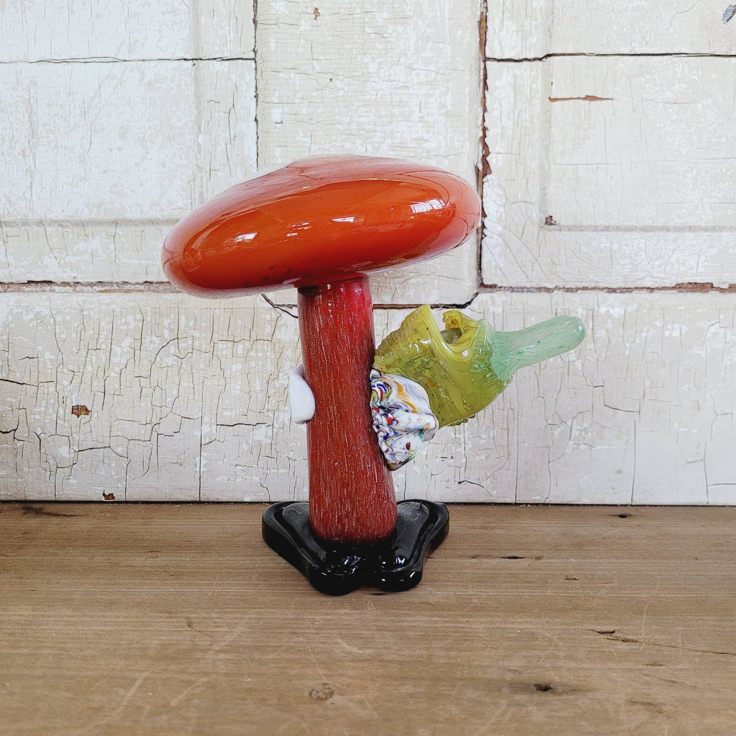 Murano Mushroom Clown Art-Red