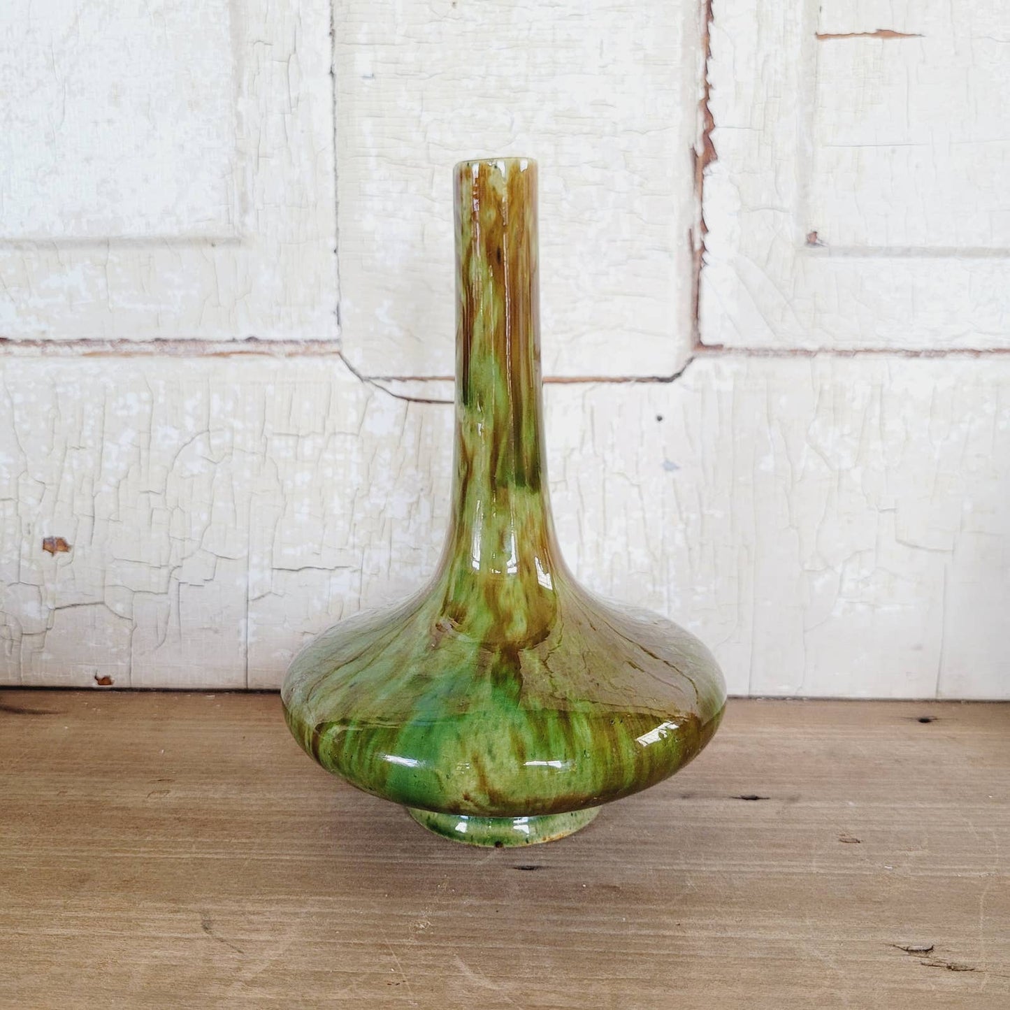 Antique Blended Majolica Roseville Pottery Bud Vase