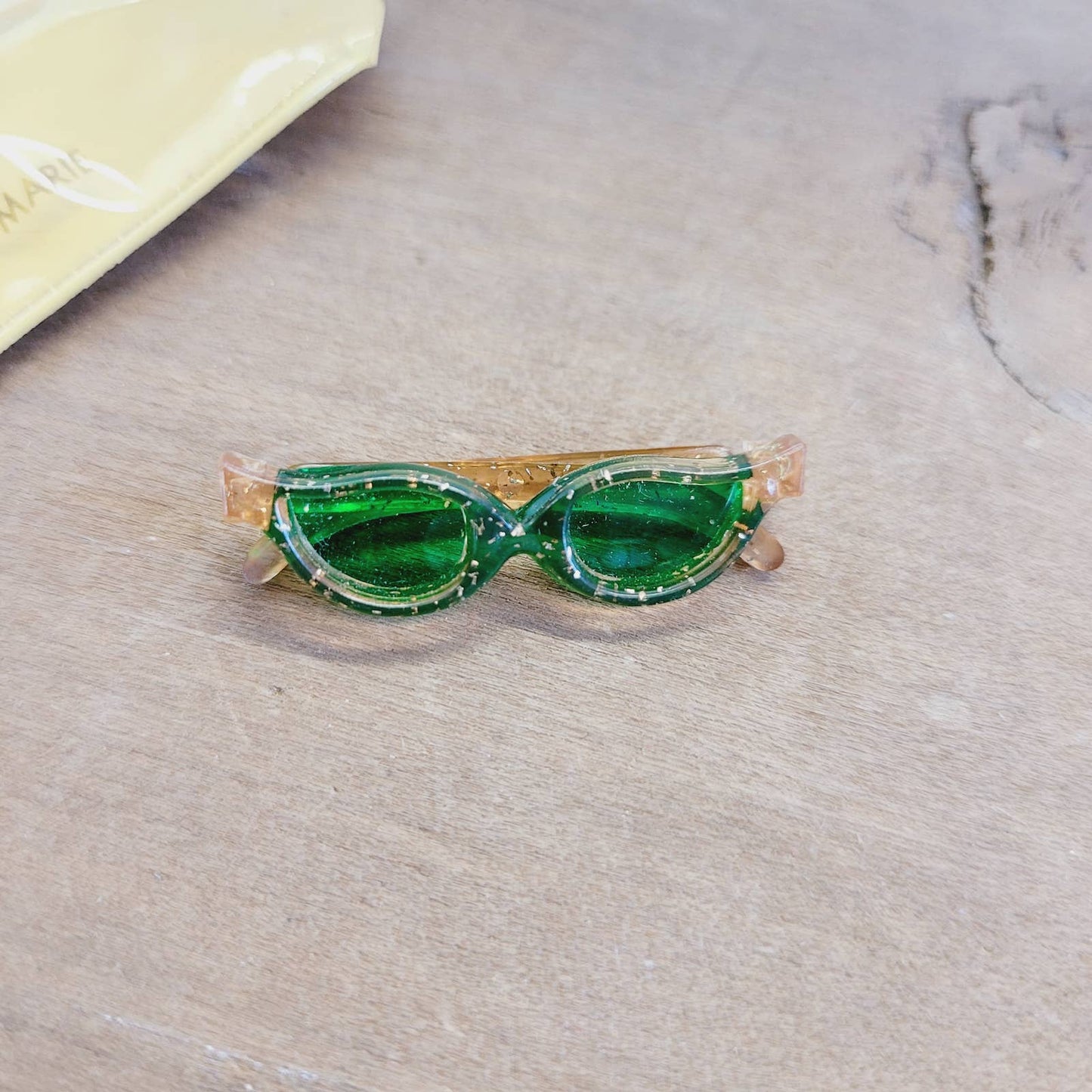 Vintage Vogue Ginny Mae Marie Doll Hinged Sun Glasses Pink and Green w/ Case