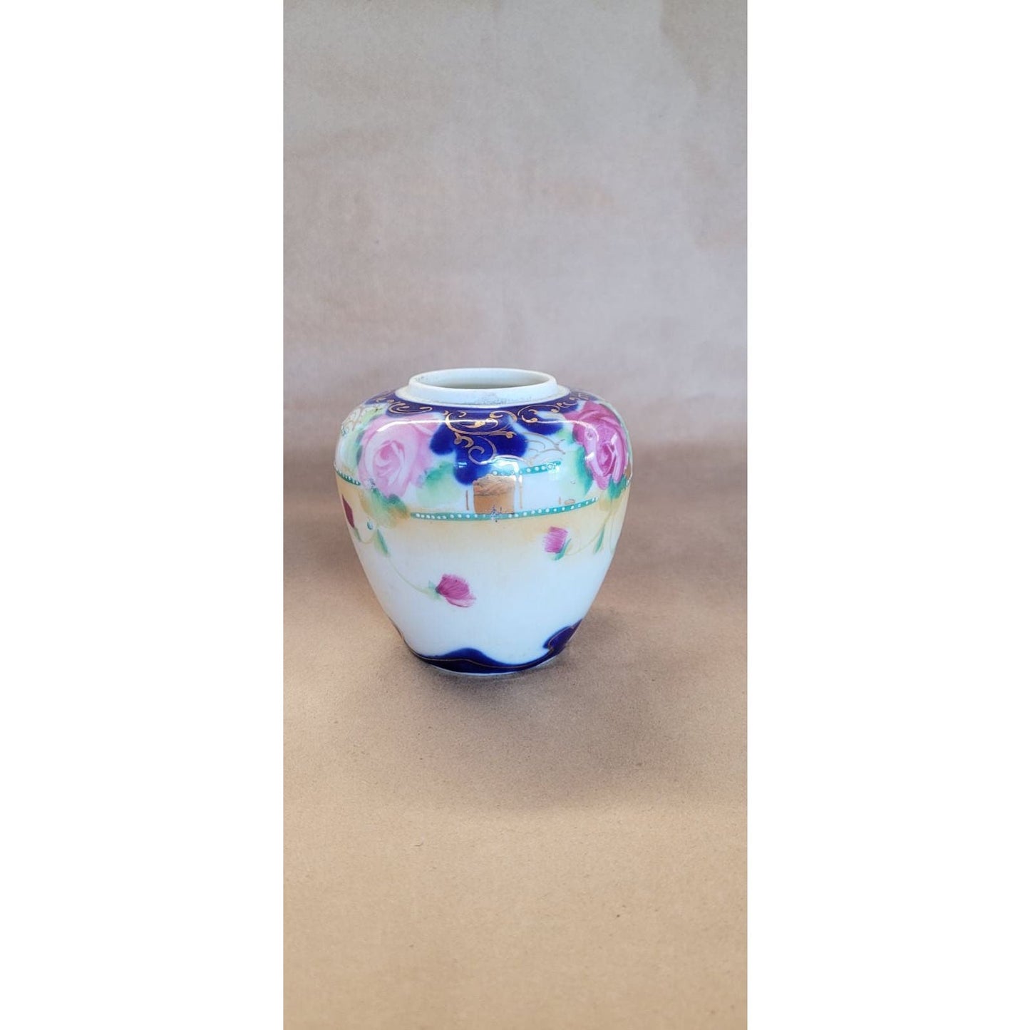 Vintage Japanese Rose Vase Pot