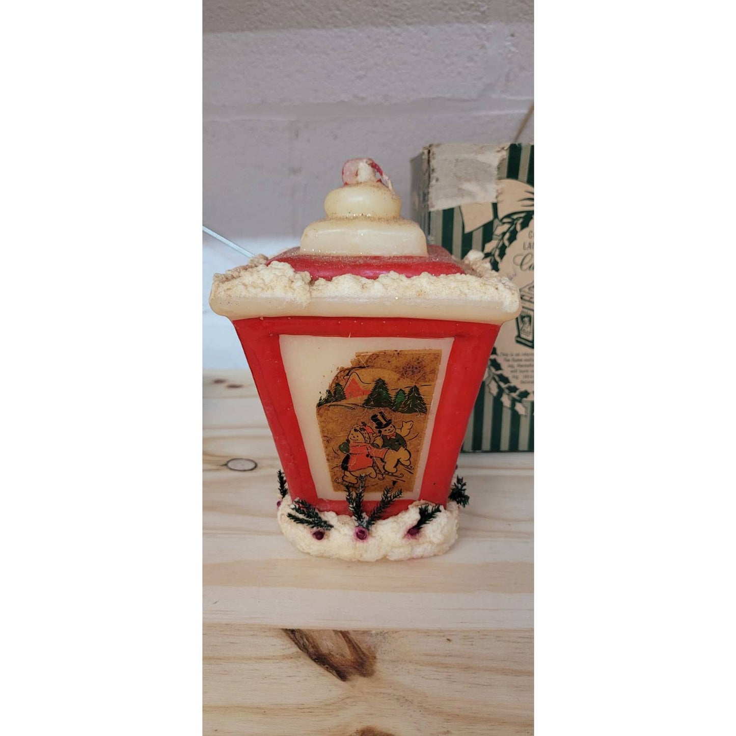 Vintage 1950s Christmas Lantern Candle