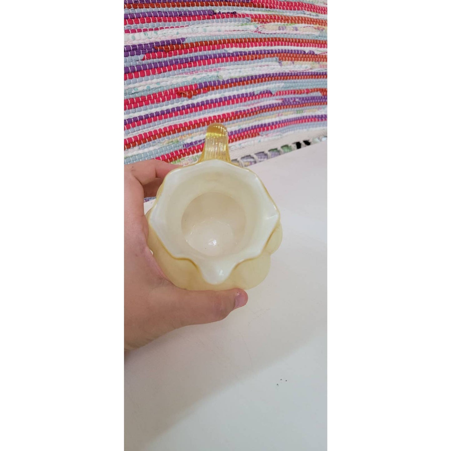 Fenton Overlay Yellow Glass Pitcher