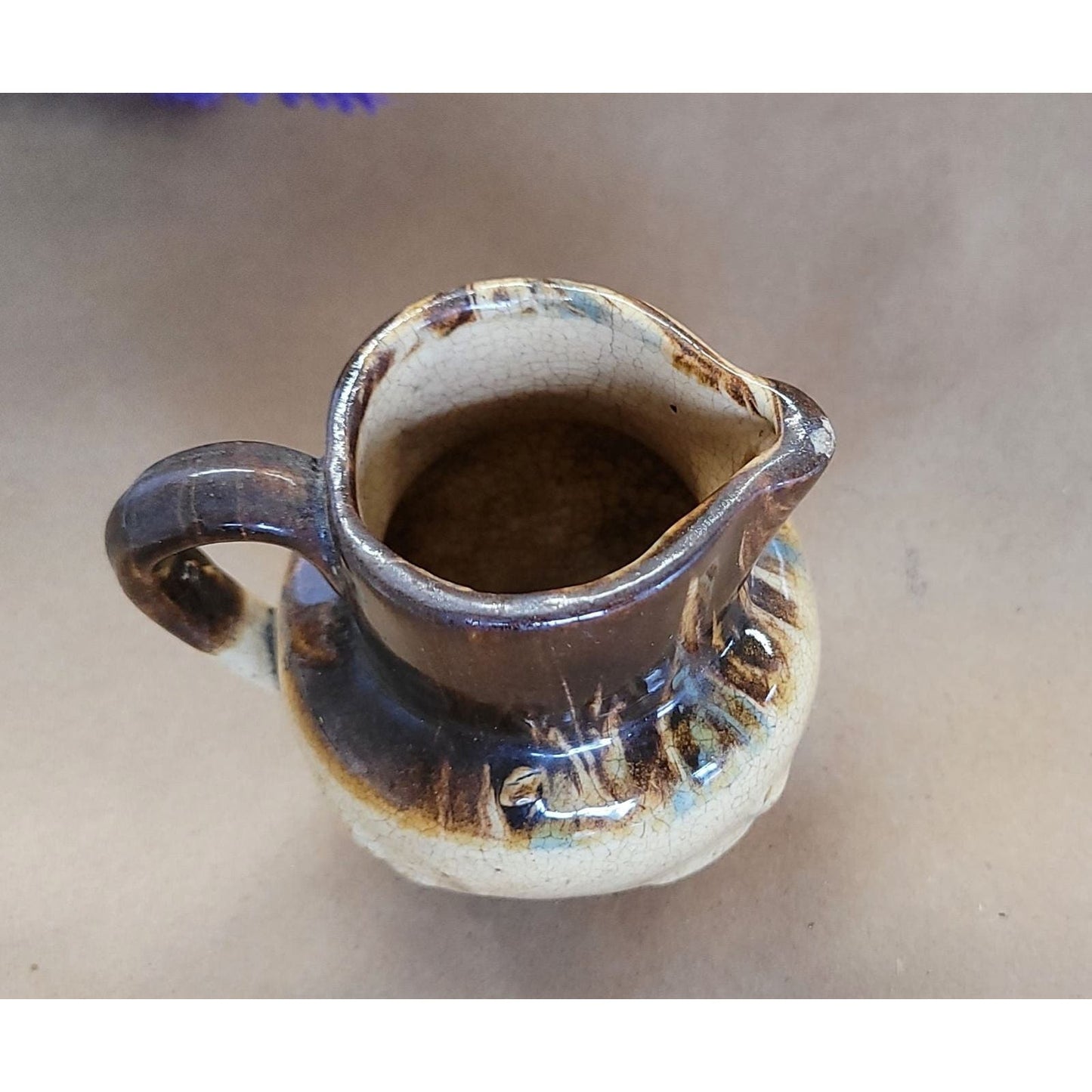 Vintage Mini Stoneware Pitcher Creamer