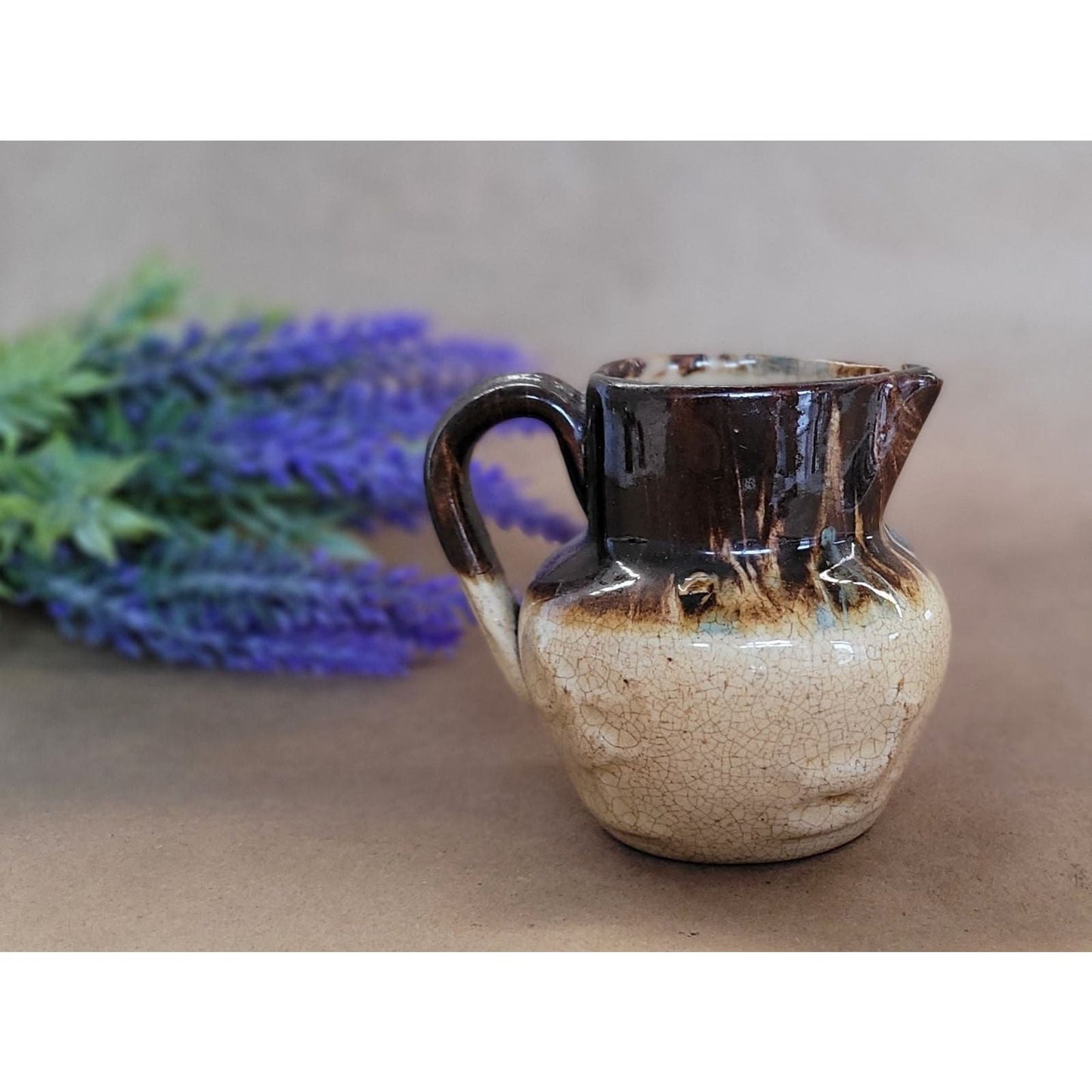 Vintage Mini Stoneware Pitcher Creamer