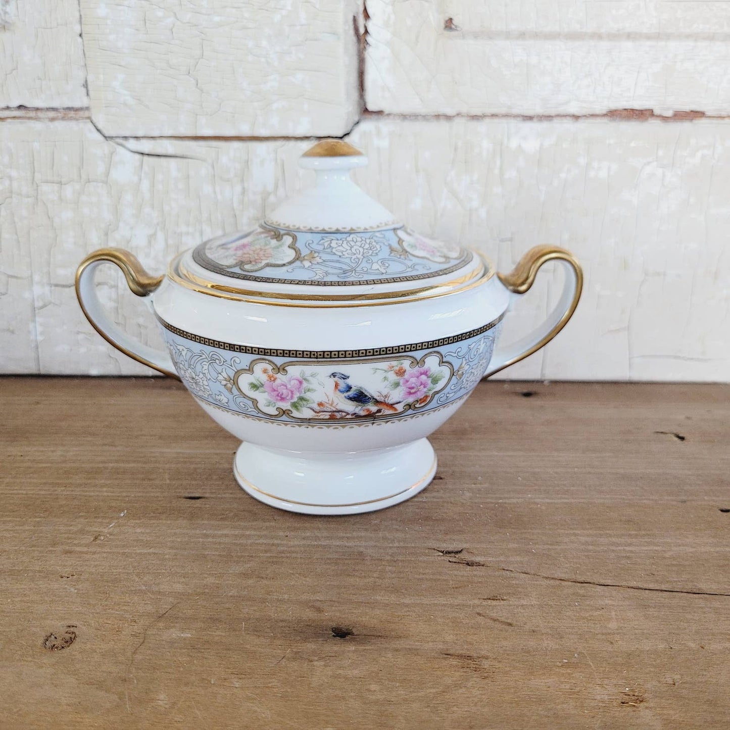 Vintage Hutschenreuther Sugar Bowl and Lid Bird of Paradise