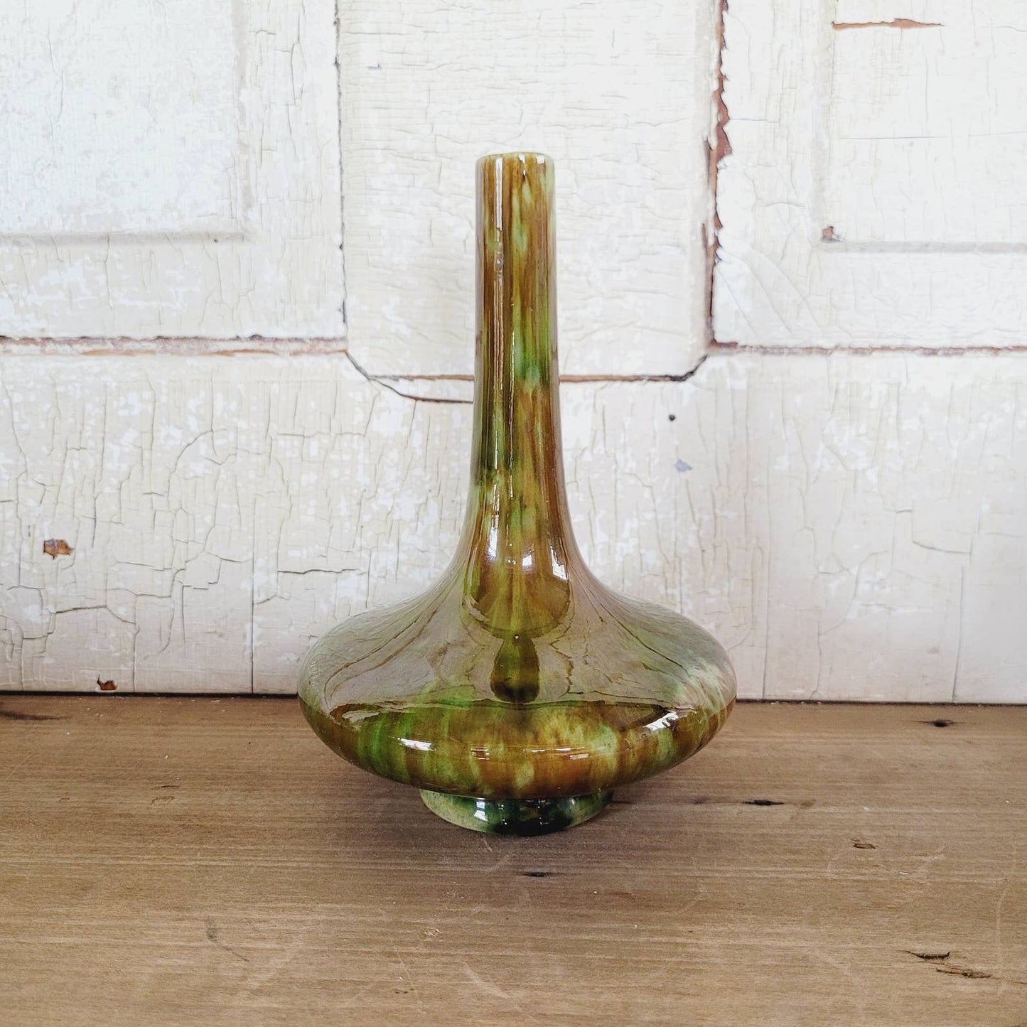 Antique Blended Majolica Roseville Pottery Bud Vase