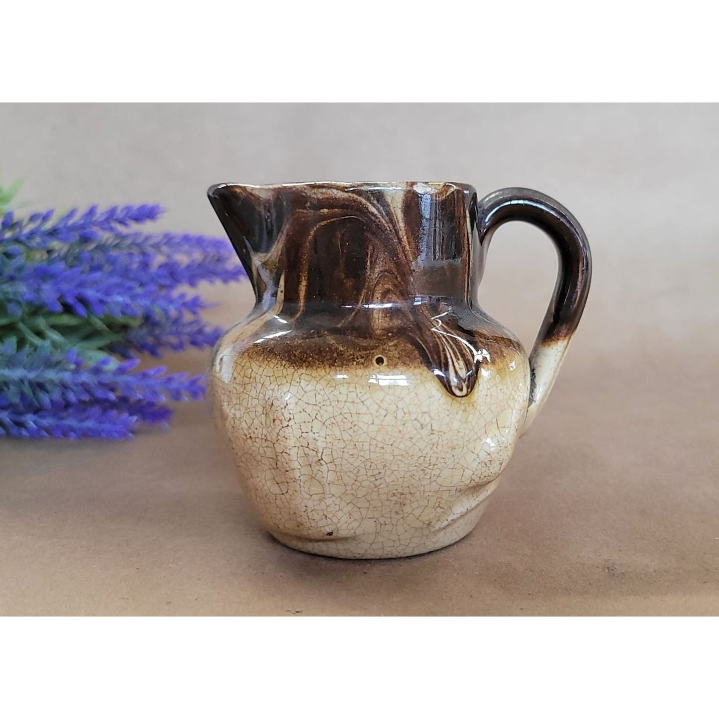 Vintage Mini Stoneware Pitcher Creamer
