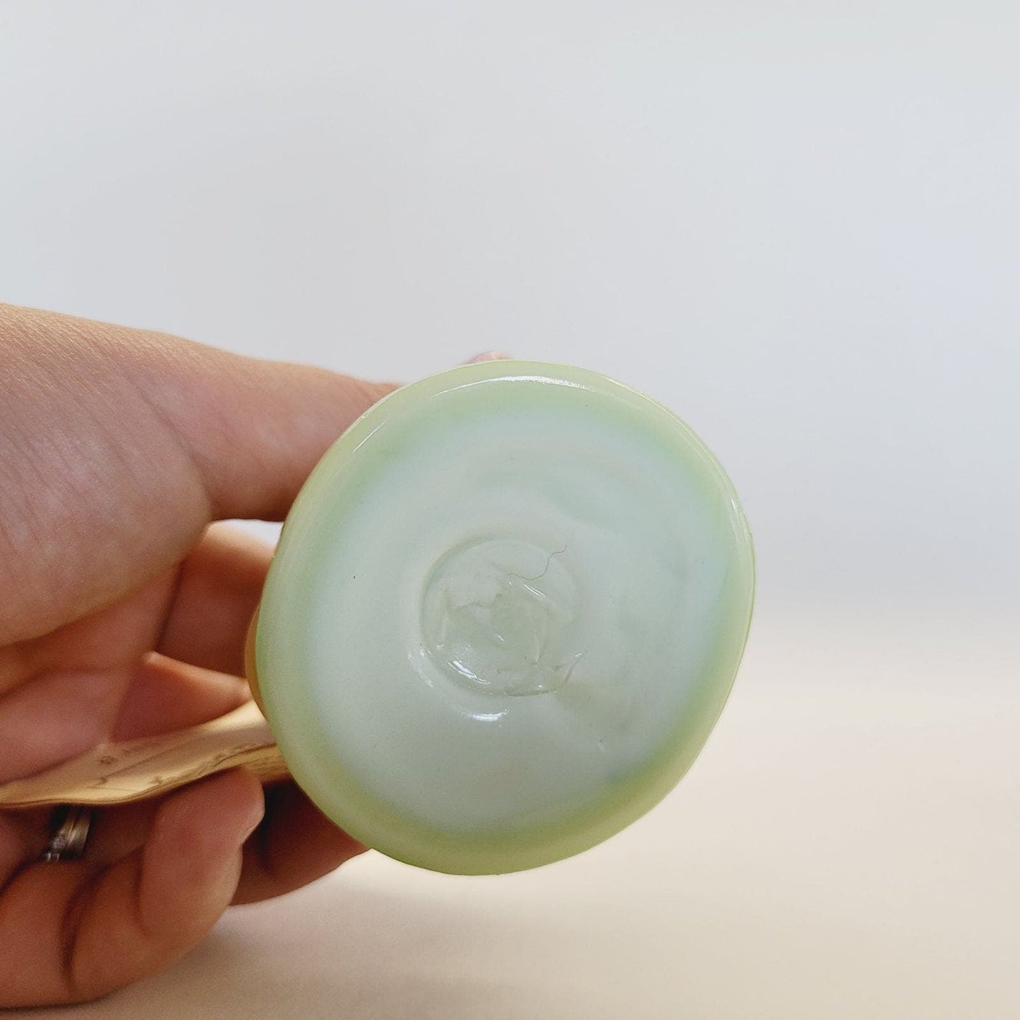 Boyd Glass Colonial Man Pale Green Slag