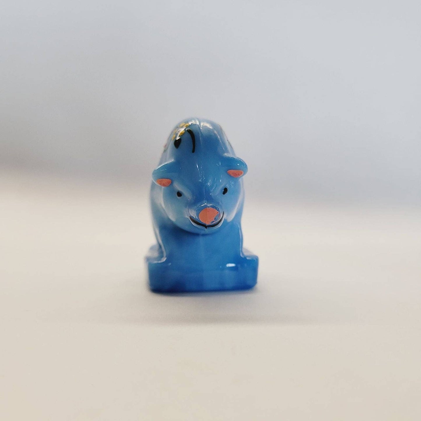 Boyd Glass Pig Handpainted Blue Slag