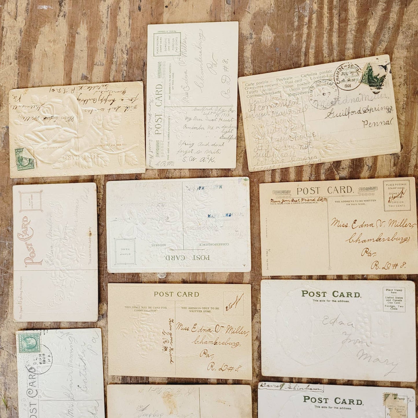 Lot of 22 Antique Postcards Early 1900's Floral Embossed Birthday