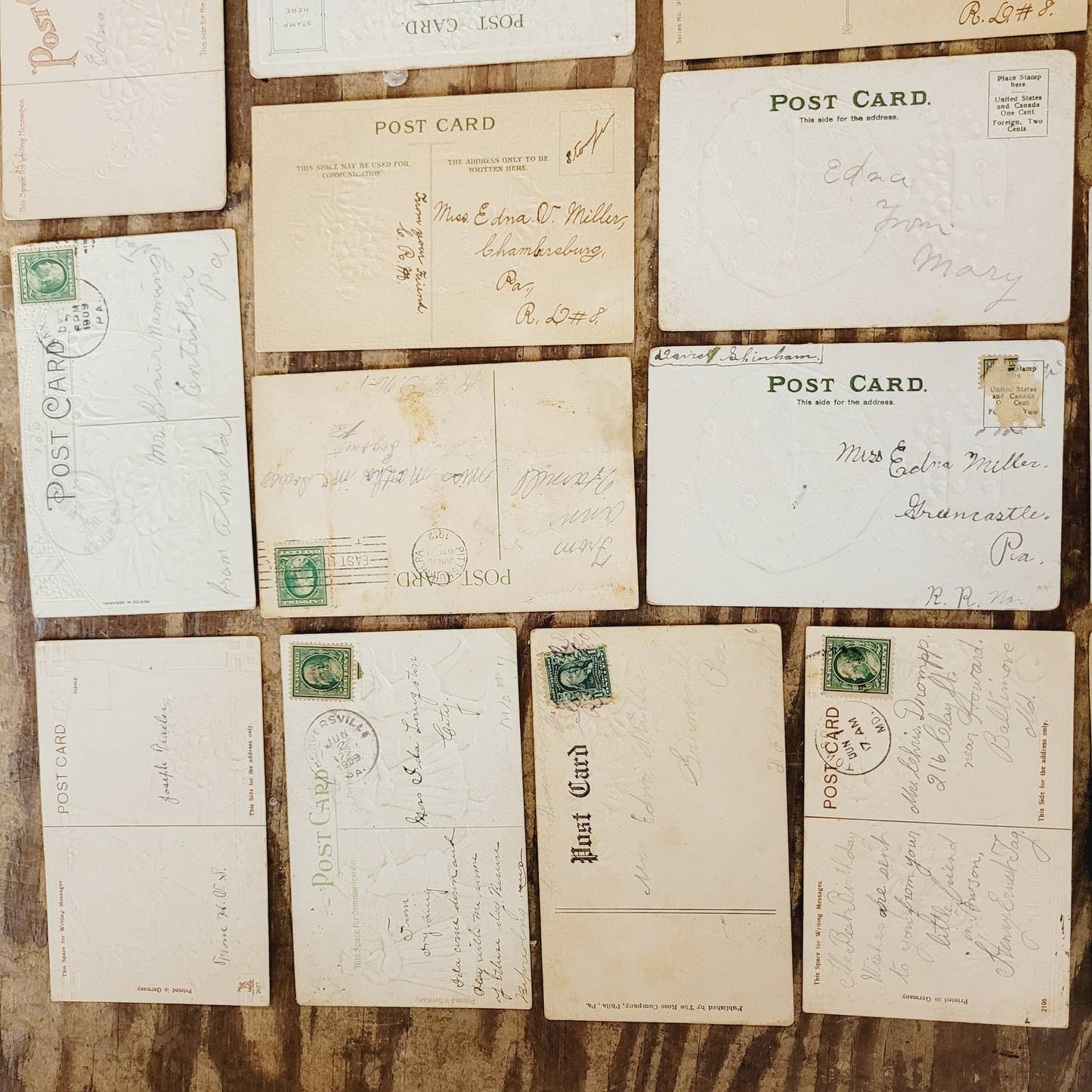 Lot of 22 Antique Postcards Early 1900's Floral Embossed Birthday