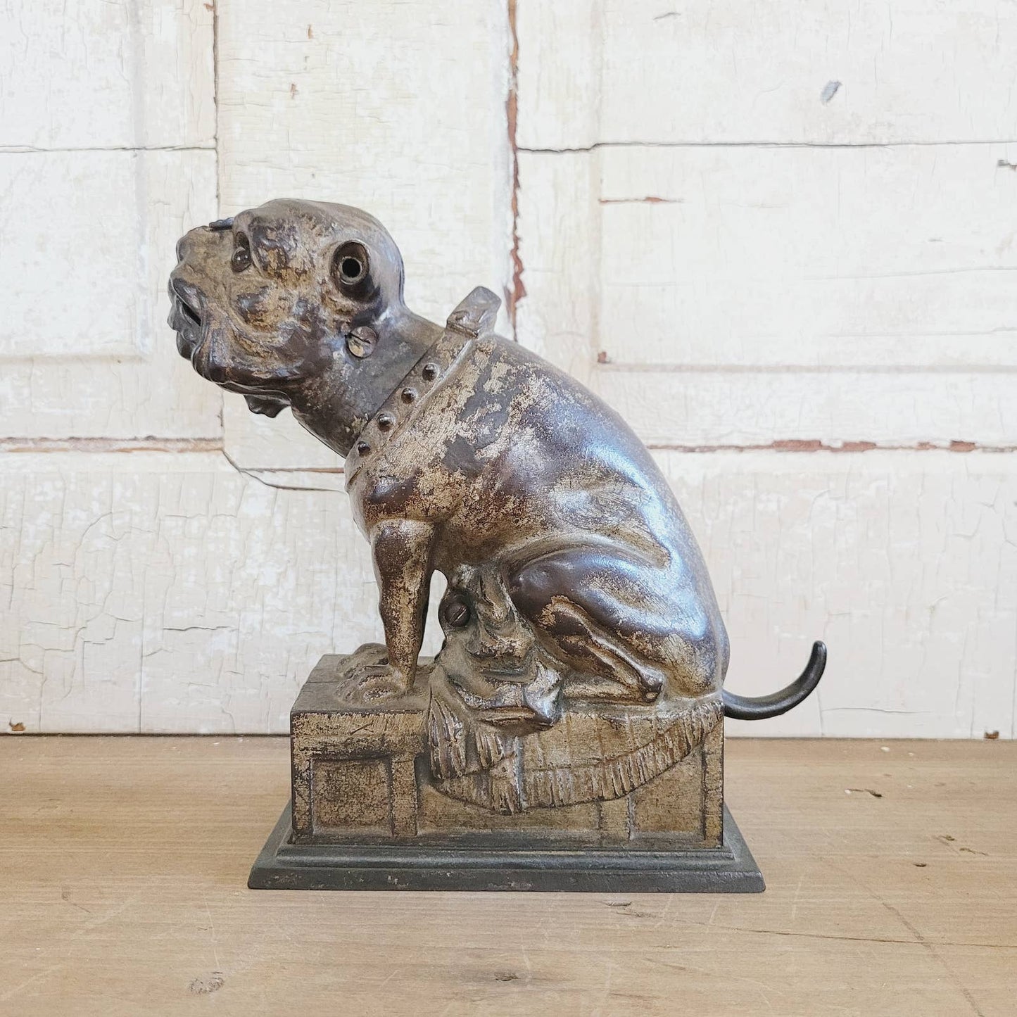 Original 1880 Antique Cast Iron Bull Dog Cast Iron Mechanical Bank