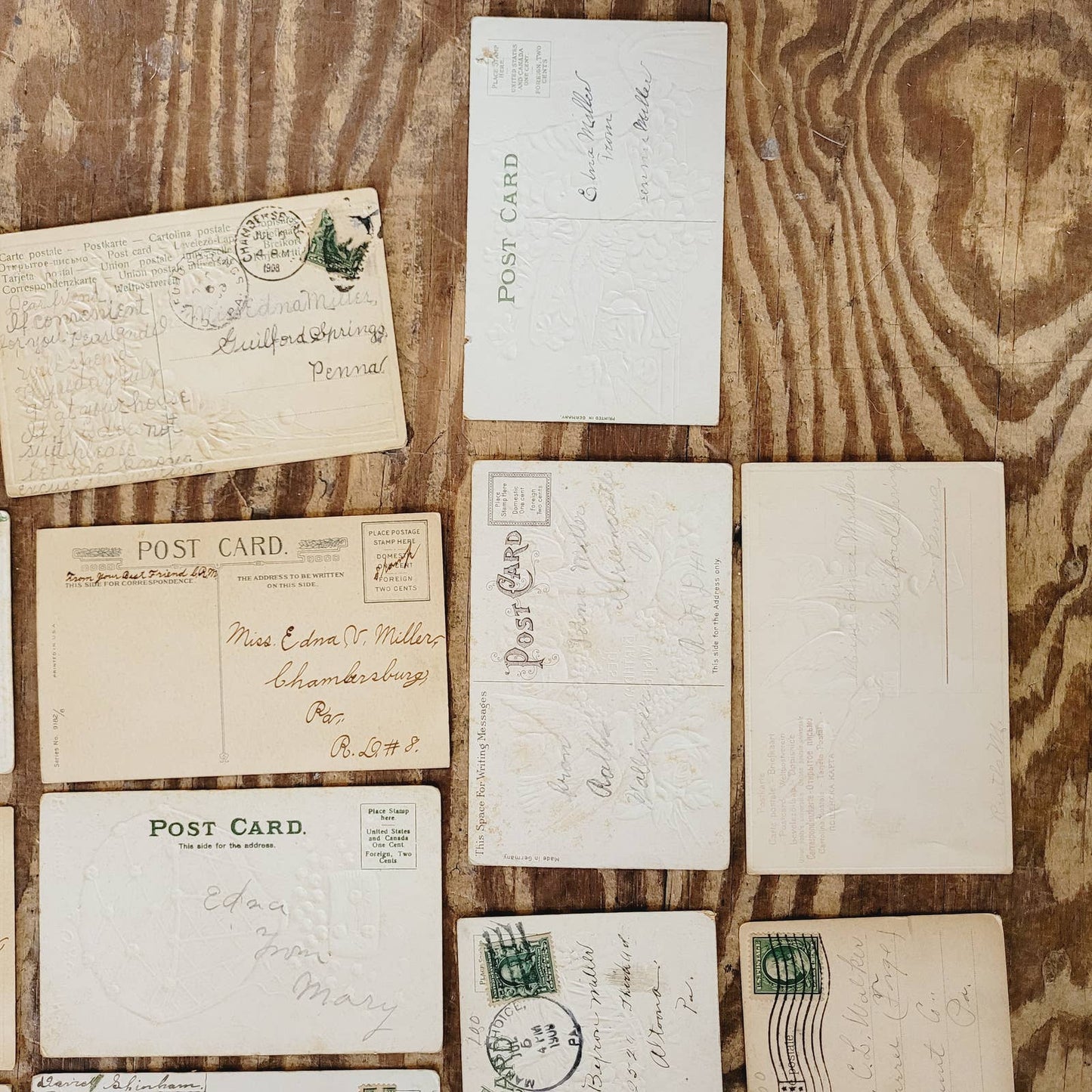 Lot of 22 Antique Postcards Early 1900's Floral Embossed Birthday