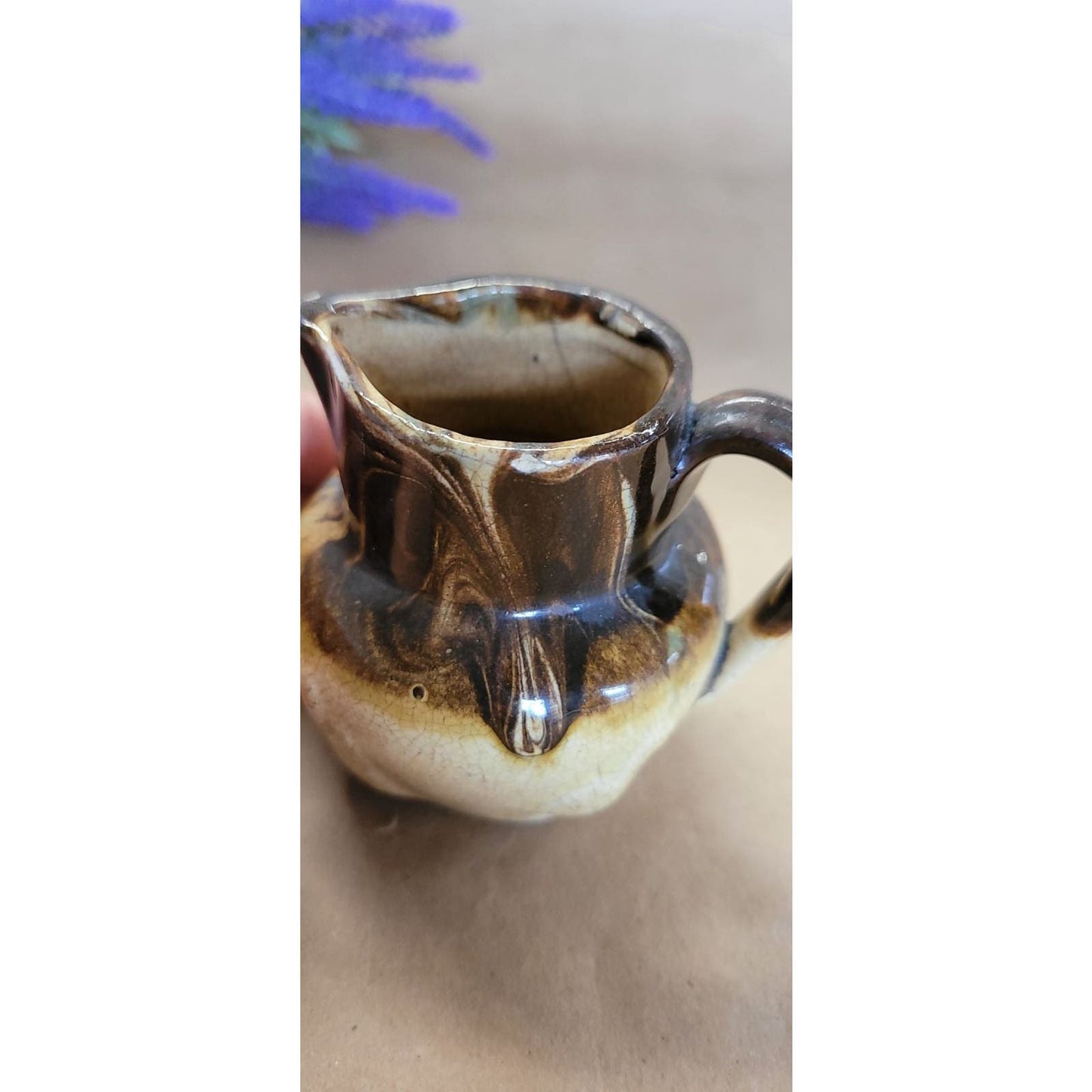 Vintage Mini Stoneware Pitcher Creamer