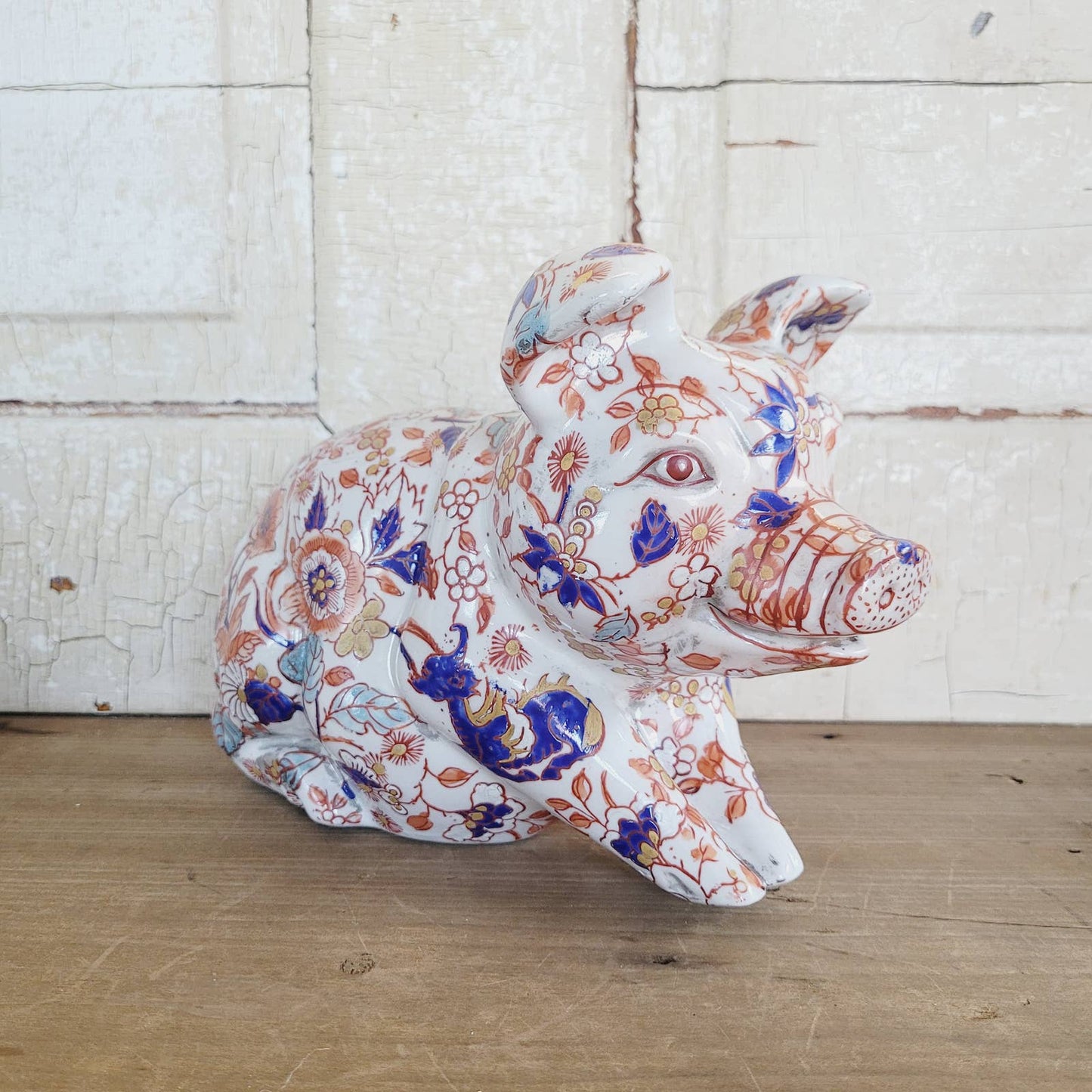 Vintage Japanese IMARI Ceramic Pig Signed