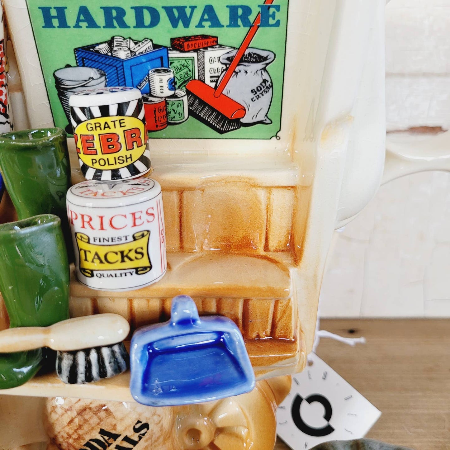 Large Cardew Design Novelty Teapot Hardware Cart & Sugar Signed Dated
